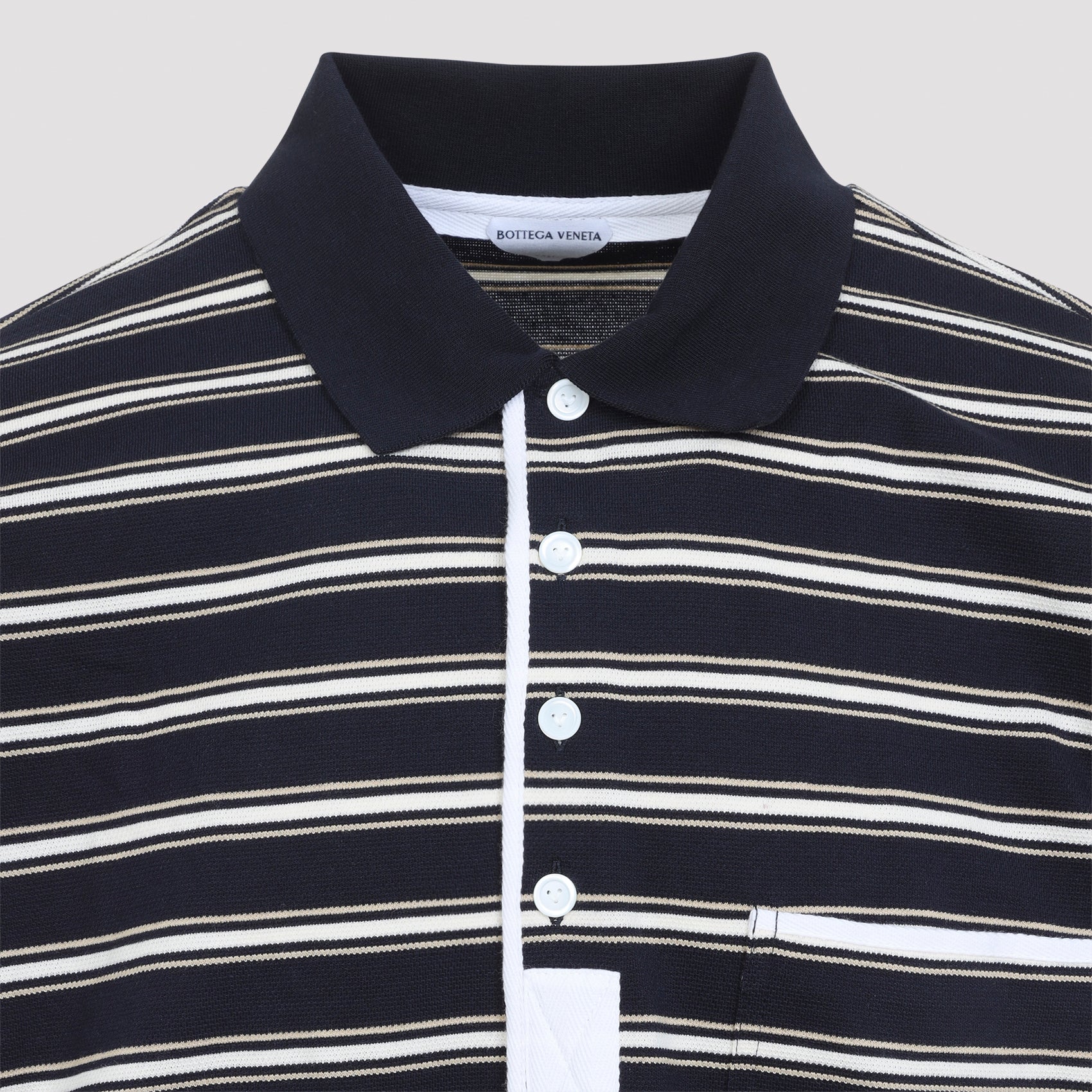 Bottega Veneta Stripes Piquet Polo Men BOTTEGA VENETA