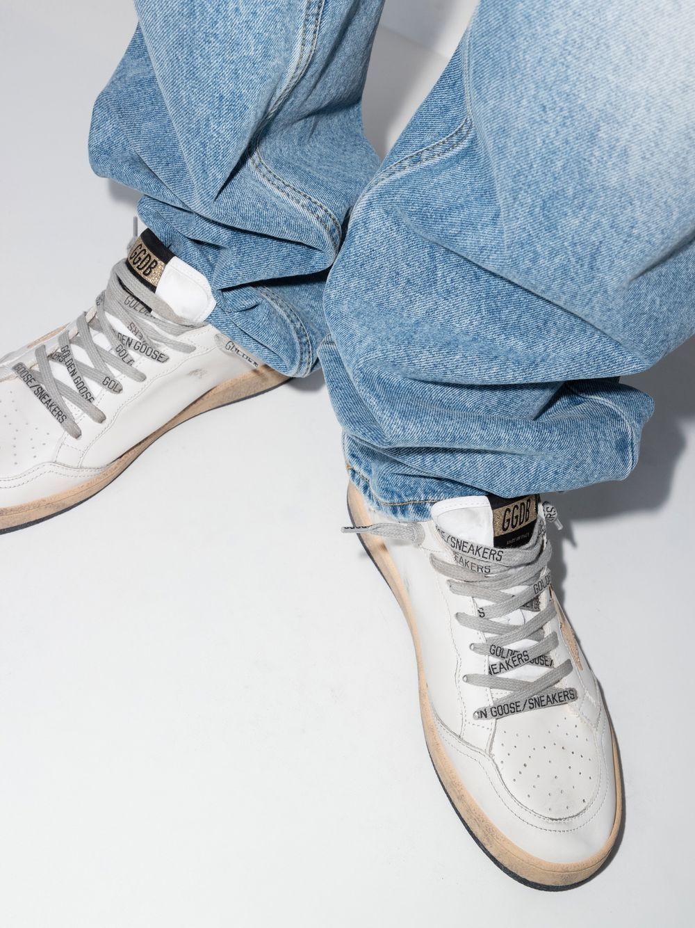 Golden Goose Women Ball Star Sneakers With Gold Star And Heel Tab GOLDEN GOOSE