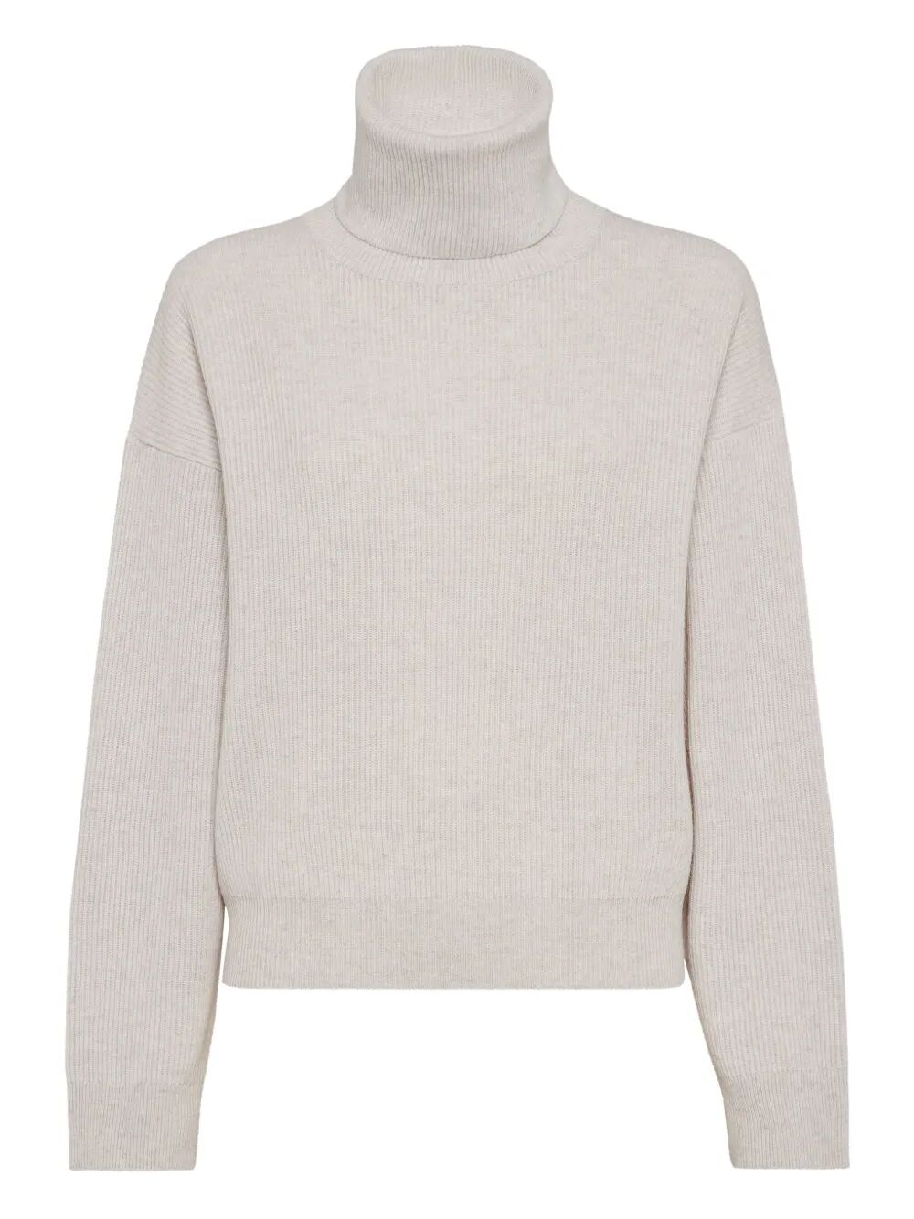 Brunello Cucinelli Women Cashmere Blend English Ribbed Turtleneck Sweater BRUNELLO CUCINELLI