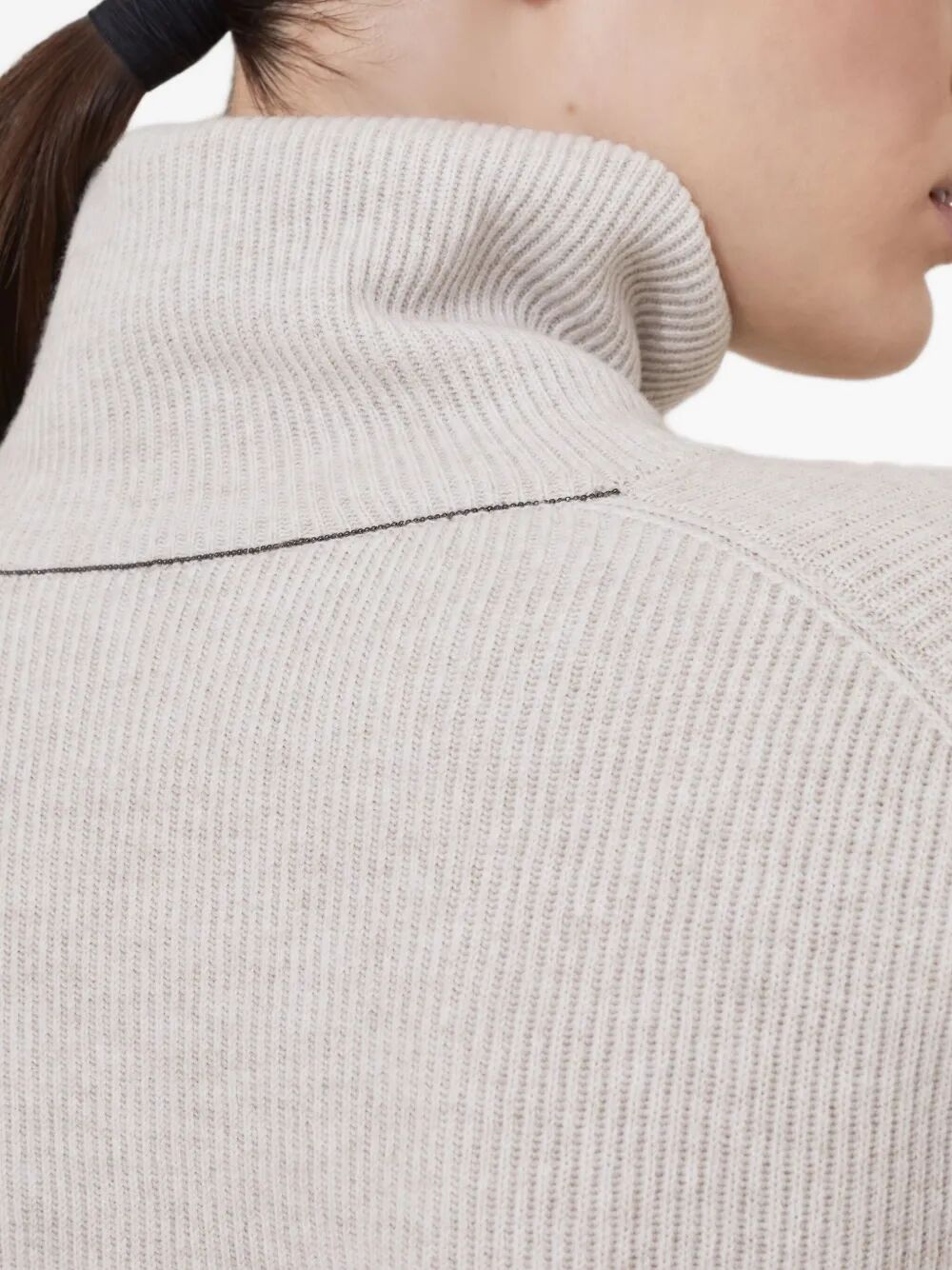Brunello Cucinelli Women Cashmere Blend English Ribbed Turtleneck Sweater BRUNELLO CUCINELLI