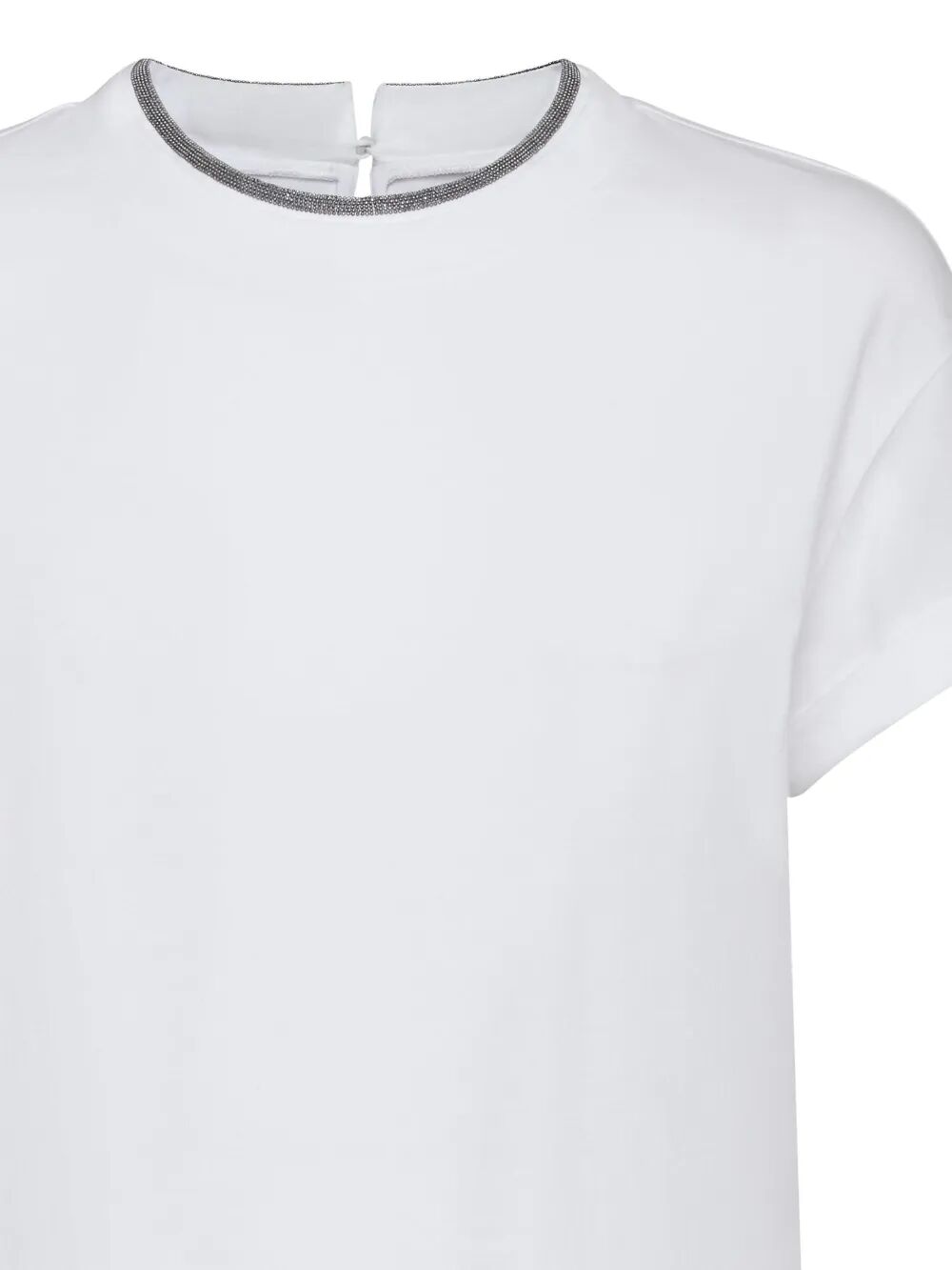 Brunello Cucinelli Women Stretch Cotton Jersey T-Shirt With Precious Faux Layering BRUNELLO CUCINELLI