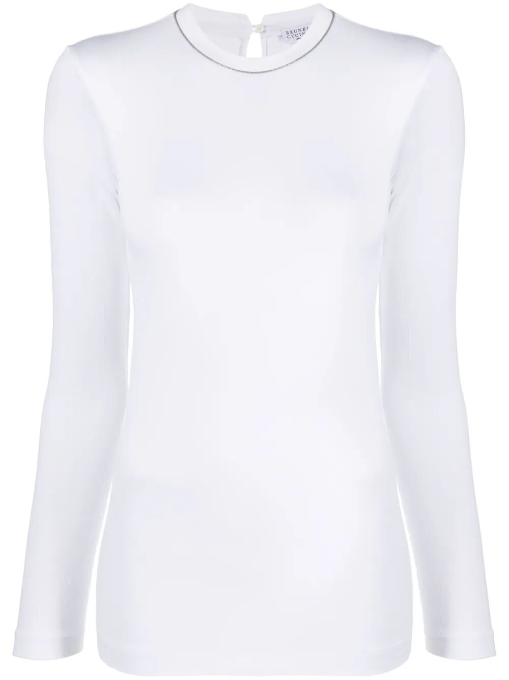 Brunello Cucinelli Women Chain Collar Long-Sleeved Fitted Top BRUNELLO CUCINELLI