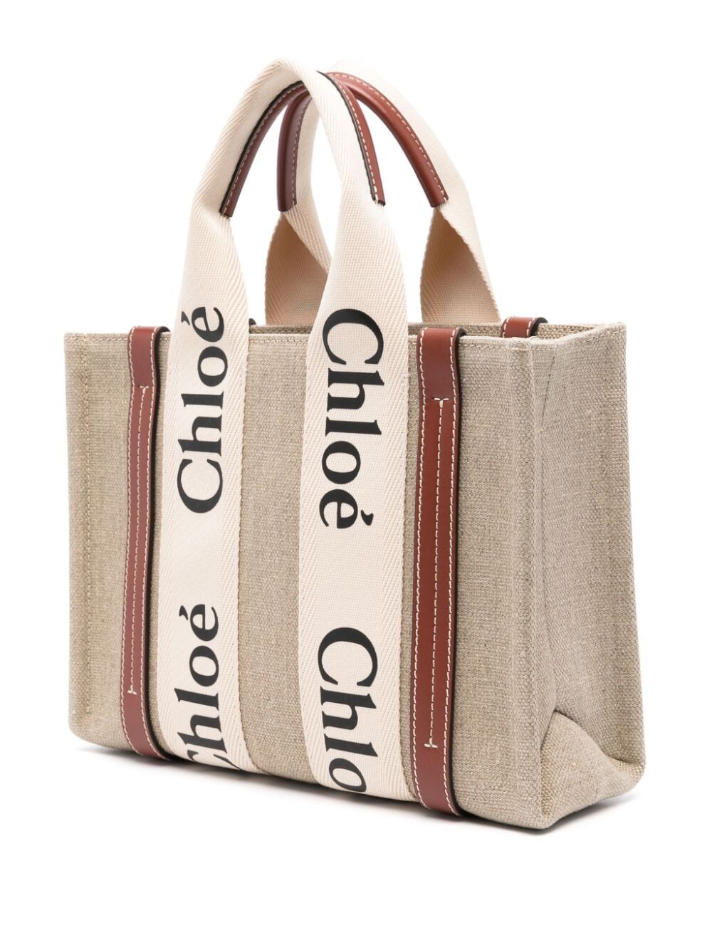 Chloe Women Small Woody Tote Bag In Linen CHLOE