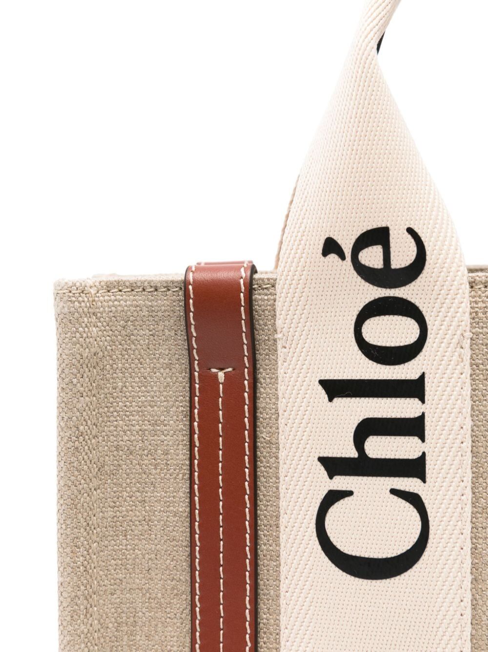 Chloe Women Small Woody Tote Bag In Linen CHLOE