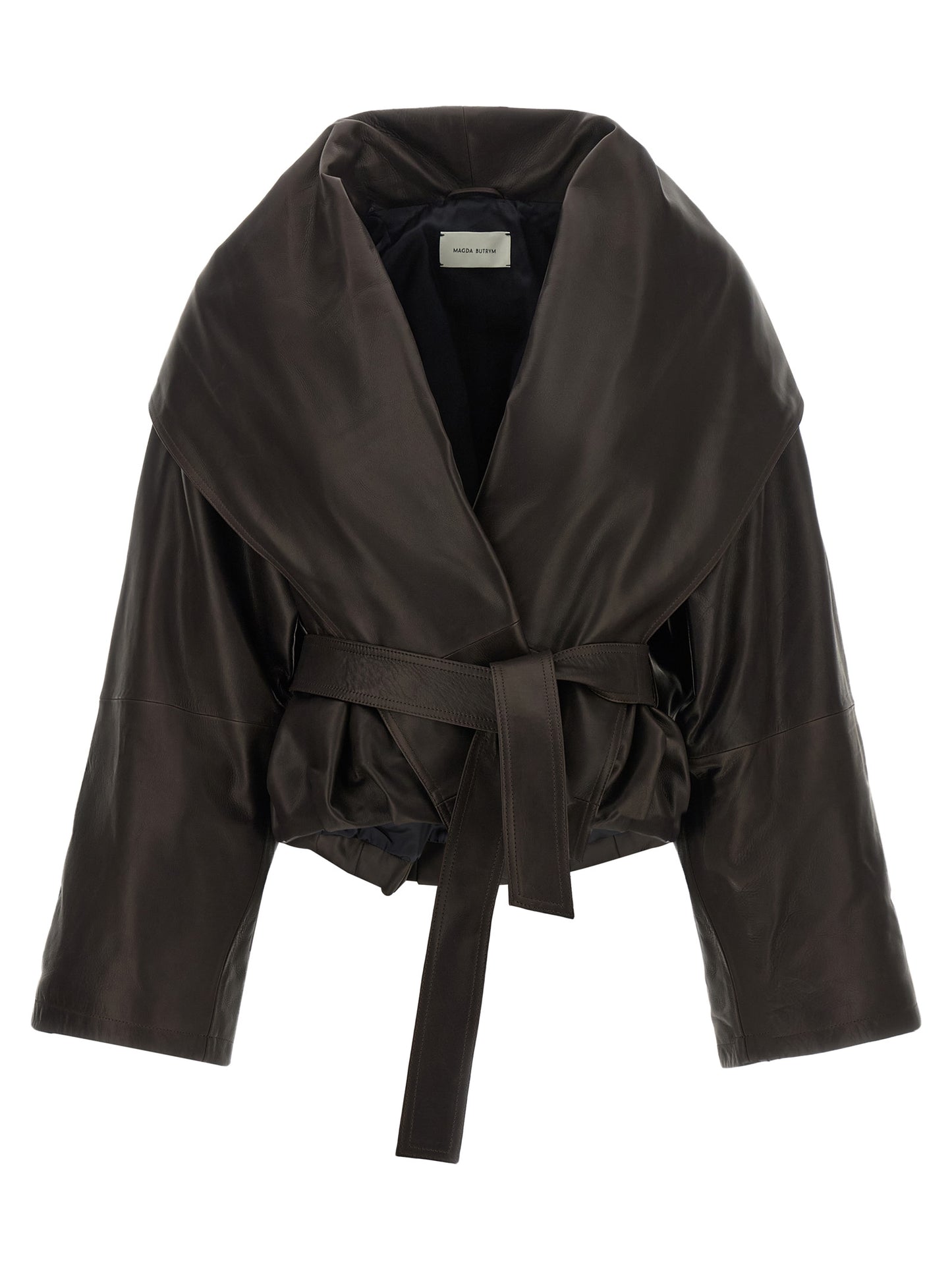 Magda Butrym Women Shawl Collar Leather Jacket MAGDA BUTRYM