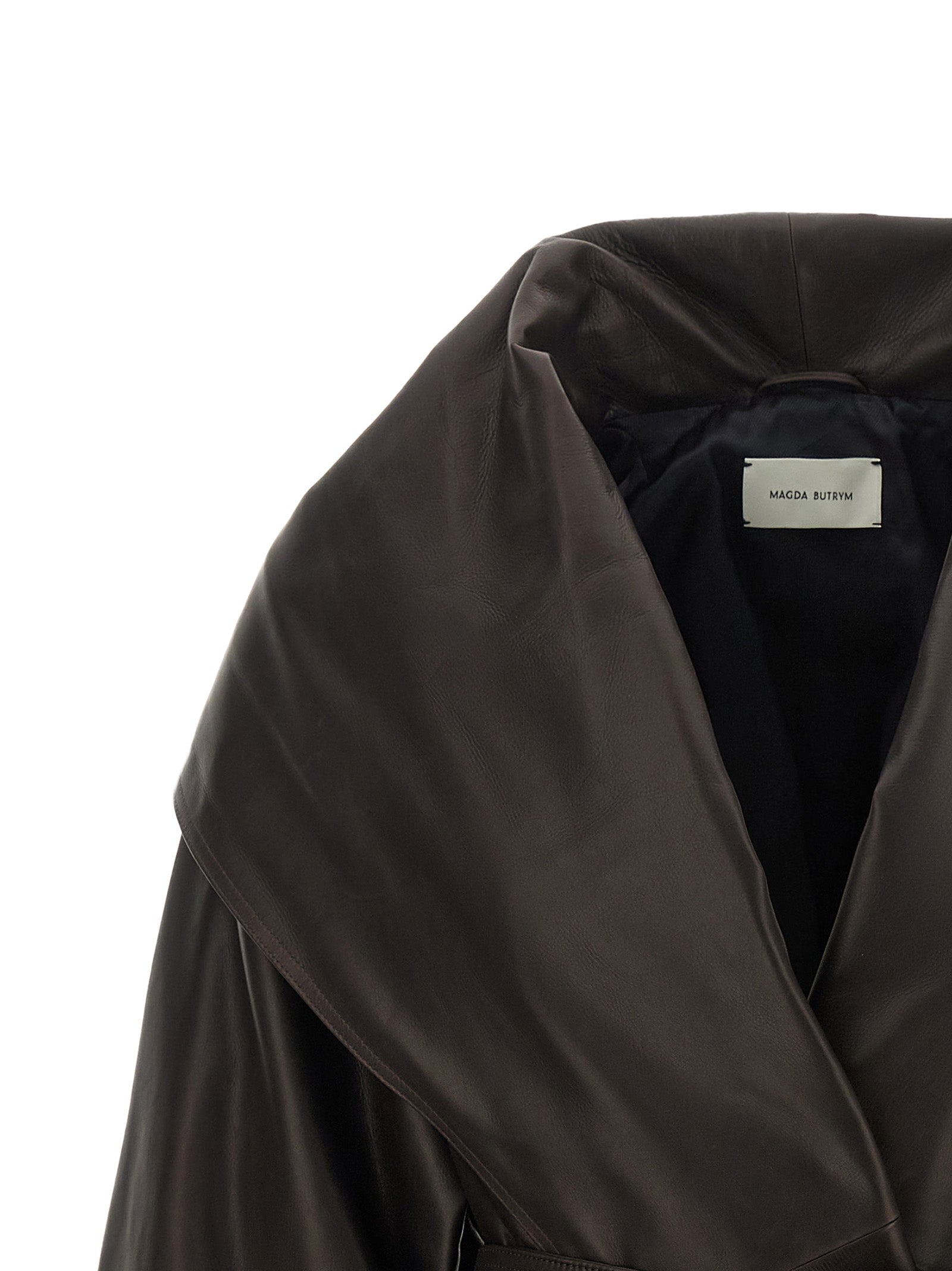 Magda Butrym Women Shawl Collar Leather Jacket MAGDA BUTRYM