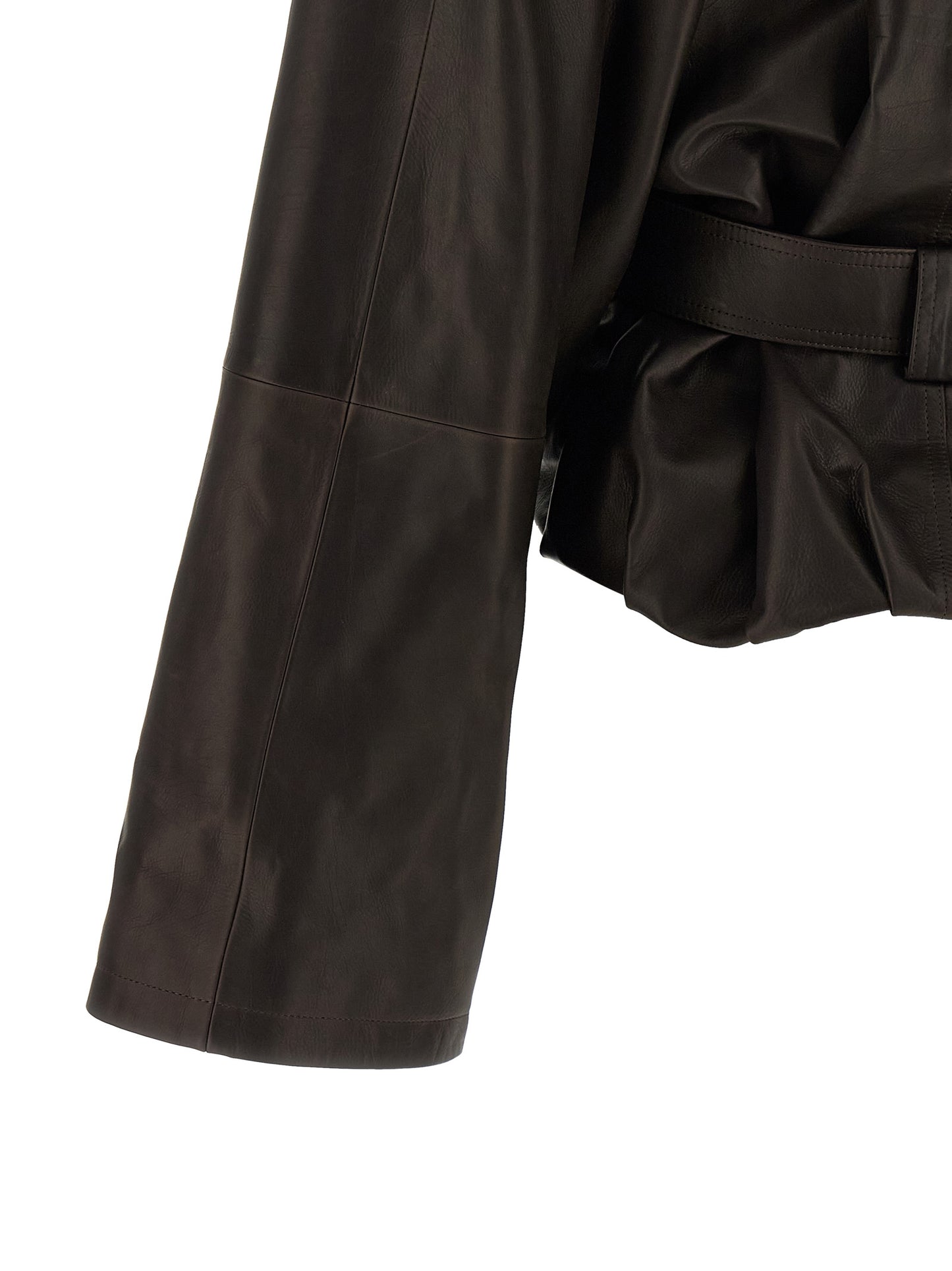 Magda Butrym Women Shawl Collar Leather Jacket MAGDA BUTRYM