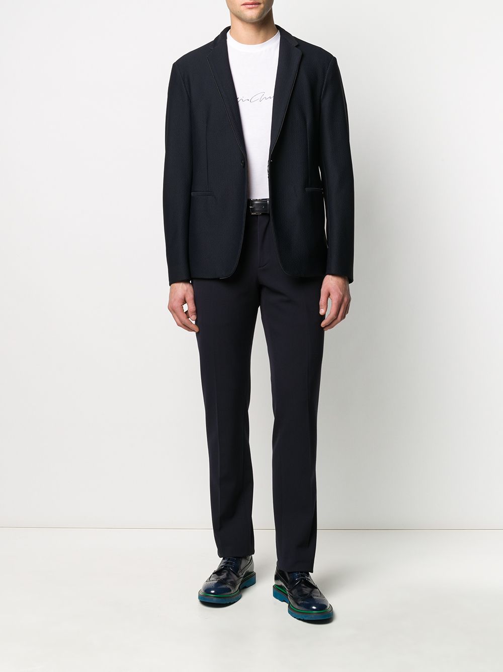 Giorgio Armani Men Asv Stretch-Viscose T-Shirt With Signature Logo GIORGIO ARMANI