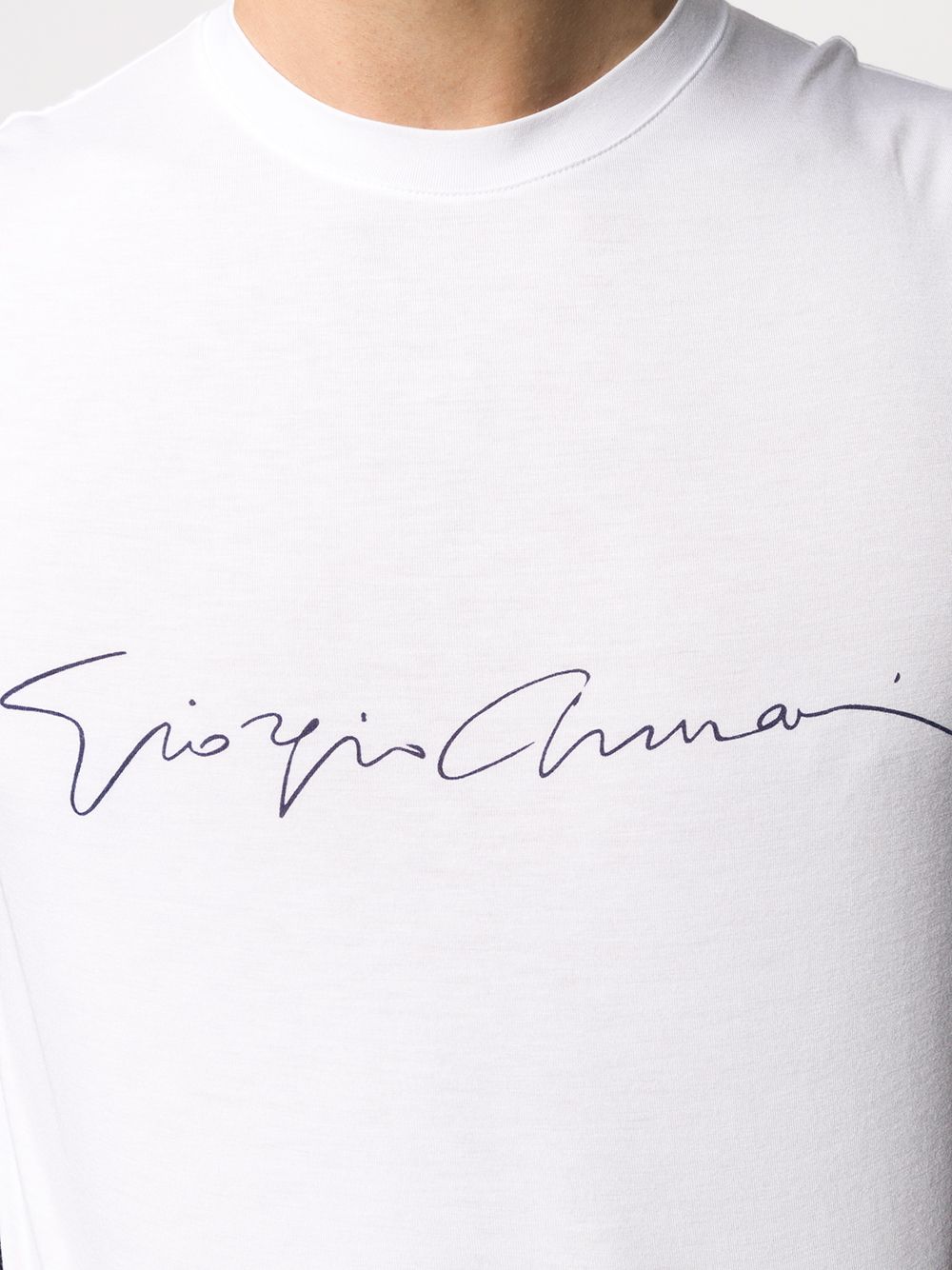 Giorgio Armani Men Asv Stretch-Viscose T-Shirt With Signature Logo GIORGIO ARMANI