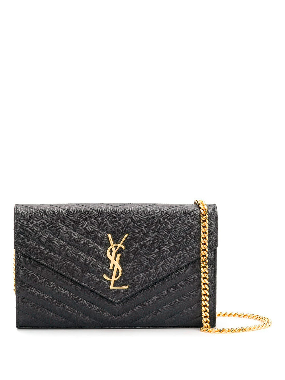 Saint Laurent Women Classic Cassandre Chain Wallet In Grain De Poudre Leather SAINT LAURENT