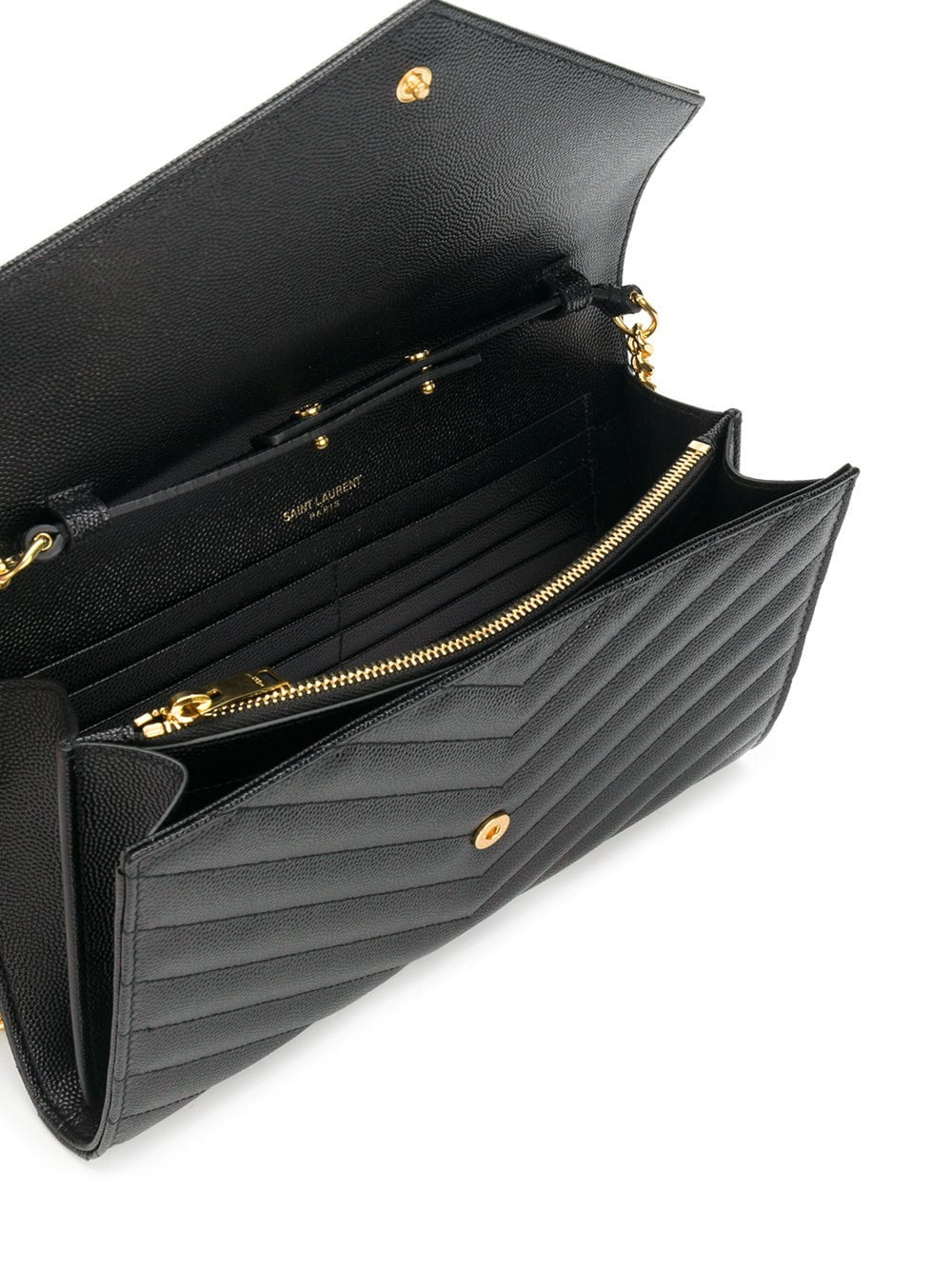 Saint Laurent Women Classic Cassandre Chain Wallet In Grain De Poudre Leather SAINT LAURENT