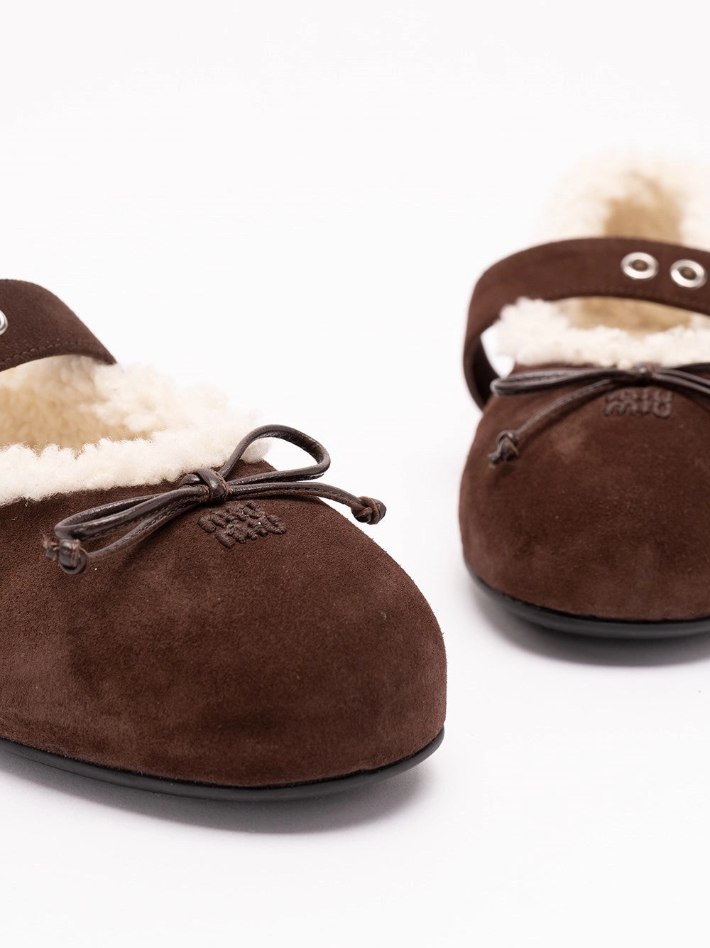 Miu Miu Women Suede And Shearling Ballerinas MIU MIU