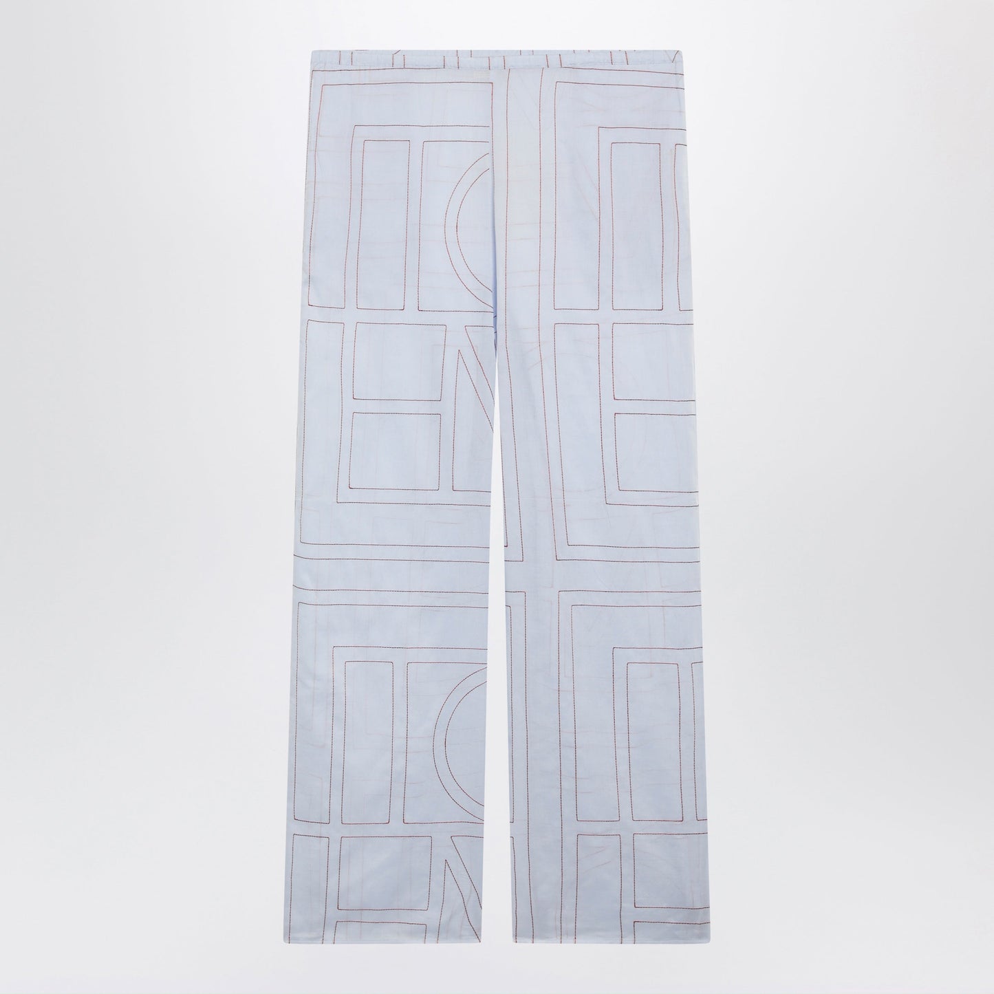 Toteme Monogram Pajama Trousers In Light Blue Cotton Blend Women TOTEME