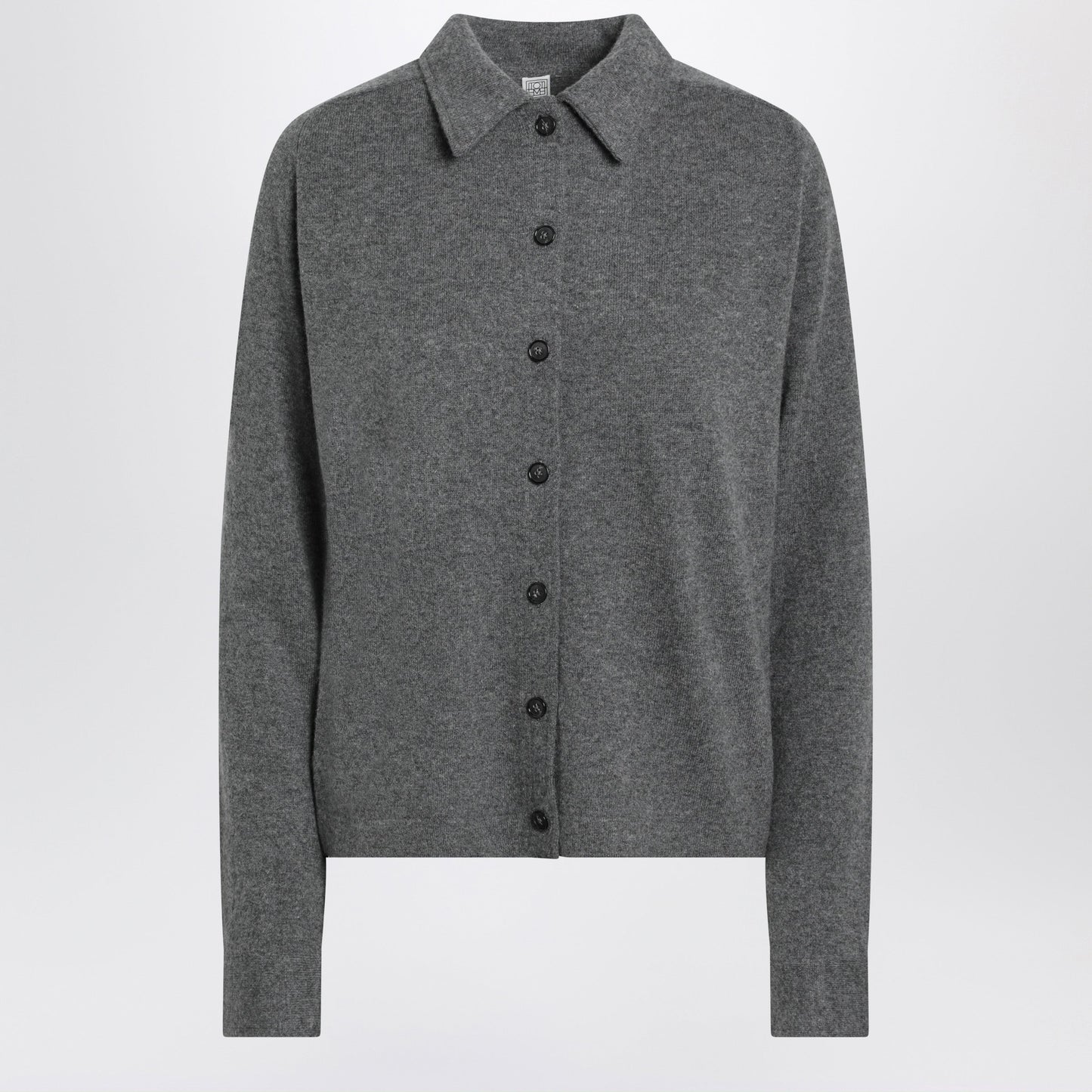Toteme Dark Grey Melange Cashmere Cardigan Women TOTEME
