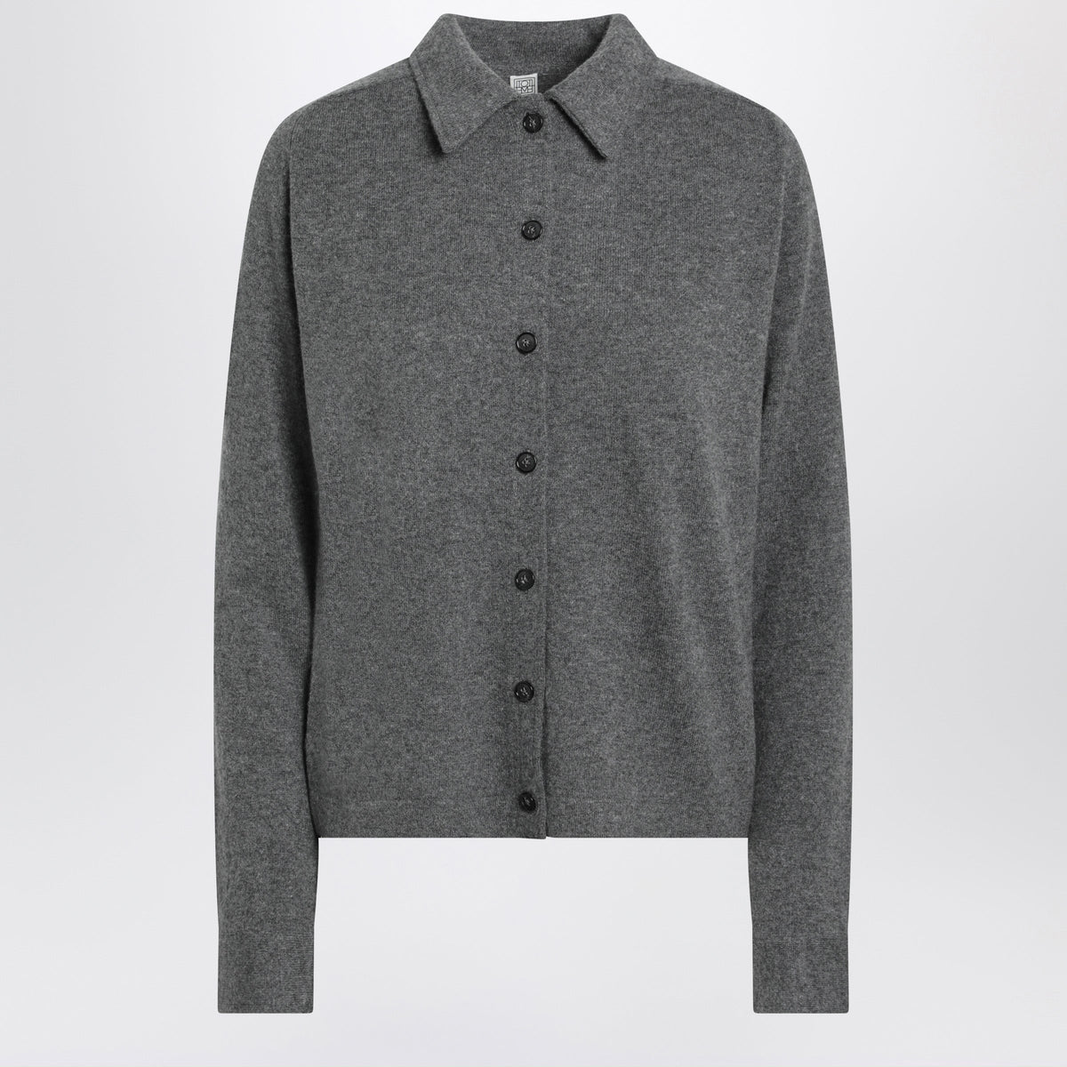 Toteme Dark Grey Melange Cashmere Cardigan Women TOTEME