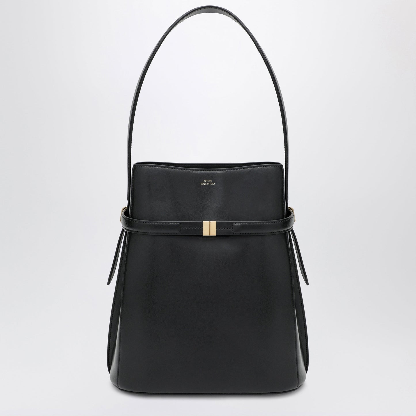 Toteme Black Leather Bucket Bag With Strap Women TOTEME
