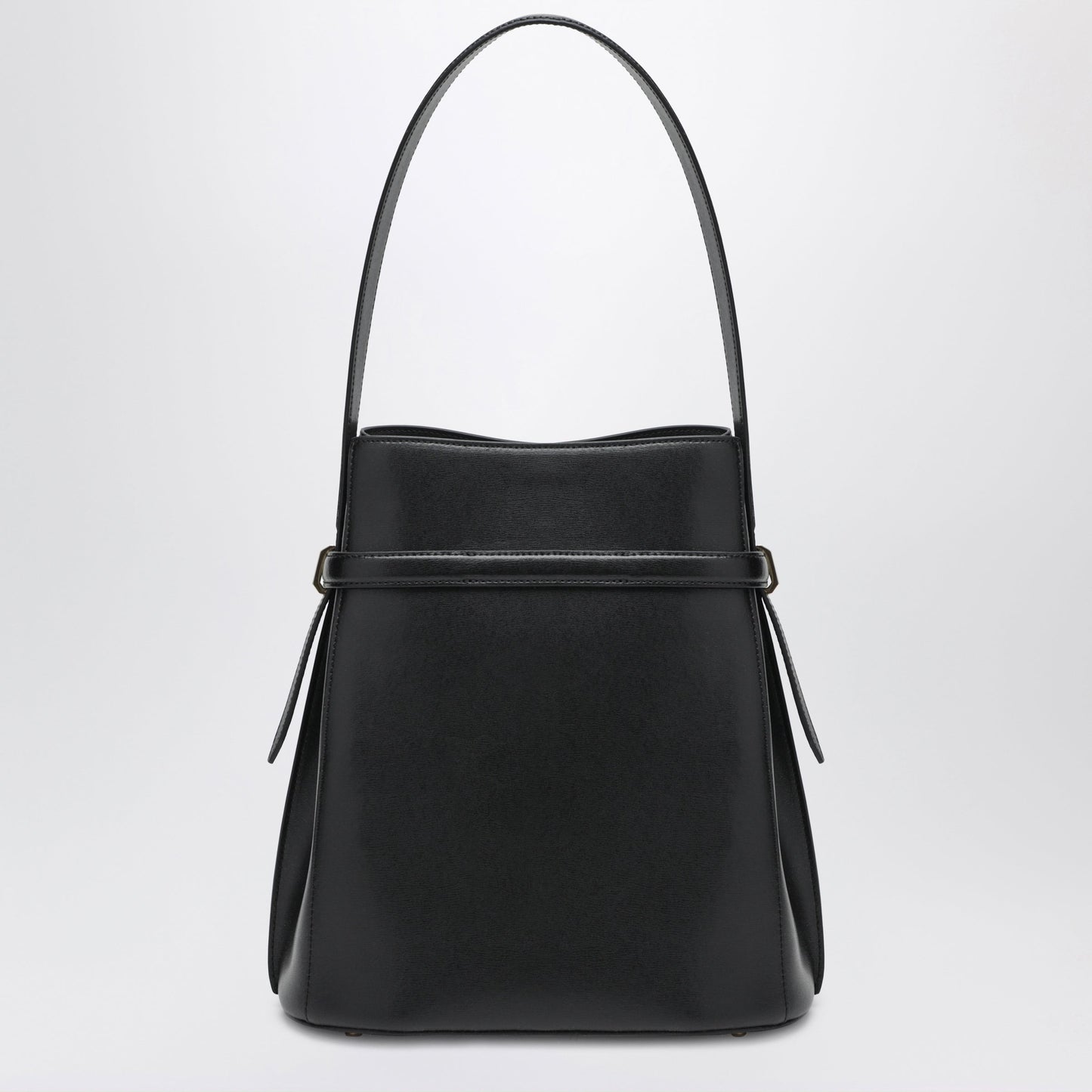 Toteme Black Leather Bucket Bag With Strap Women TOTEME