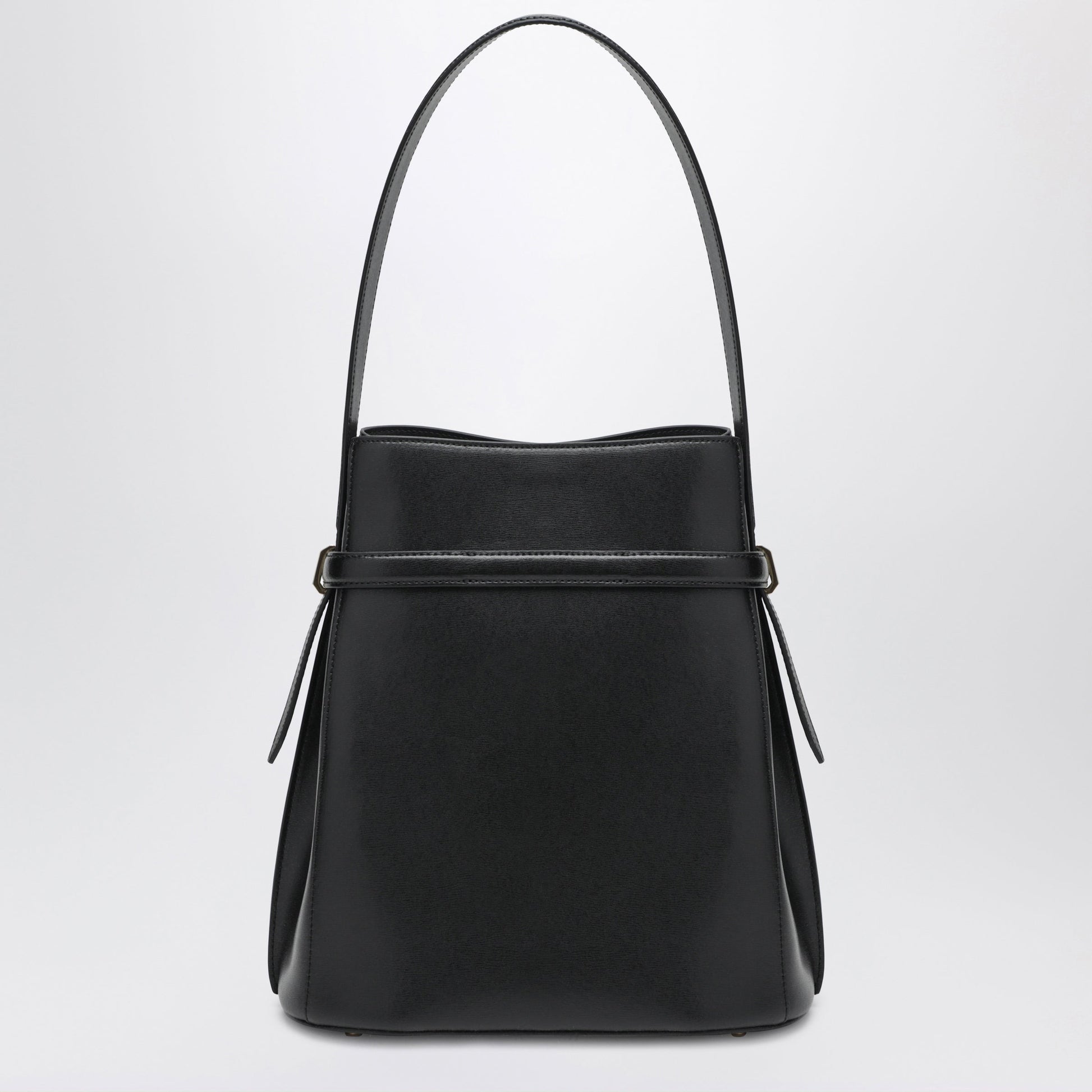 Toteme Black Leather Bucket Bag With Strap Women TOTEME