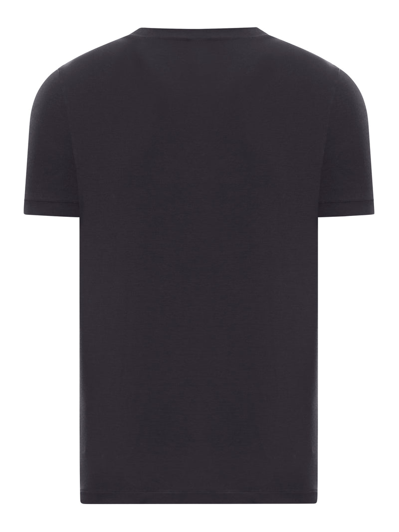 Giorgio Armani Men Crewneck Short Sleeved Sweater In Stretch Viscose Jersey GIORGIO ARMANI