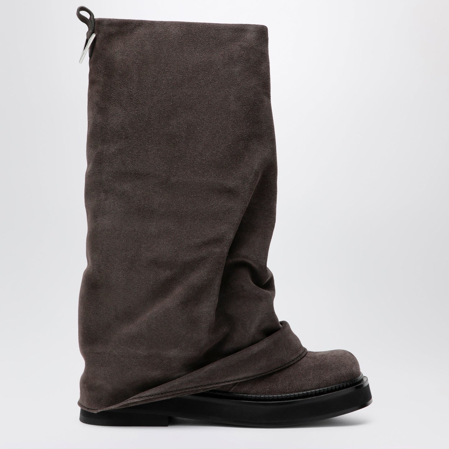 The Attico Robin Combat Boots In Suede, Dark Grey Women THE ATTICO
