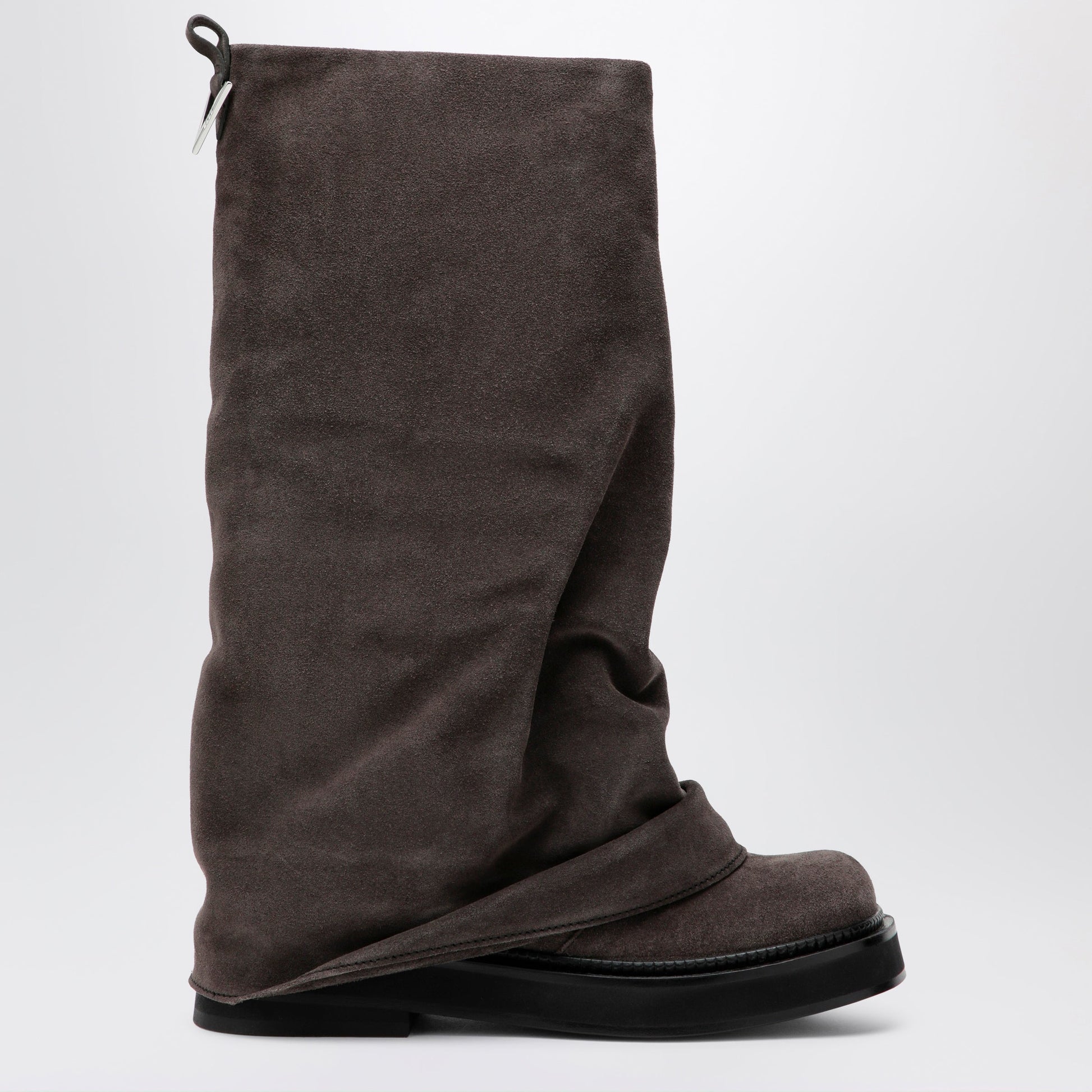 The Attico Robin Combat Boots In Suede, Dark Grey Women THE ATTICO