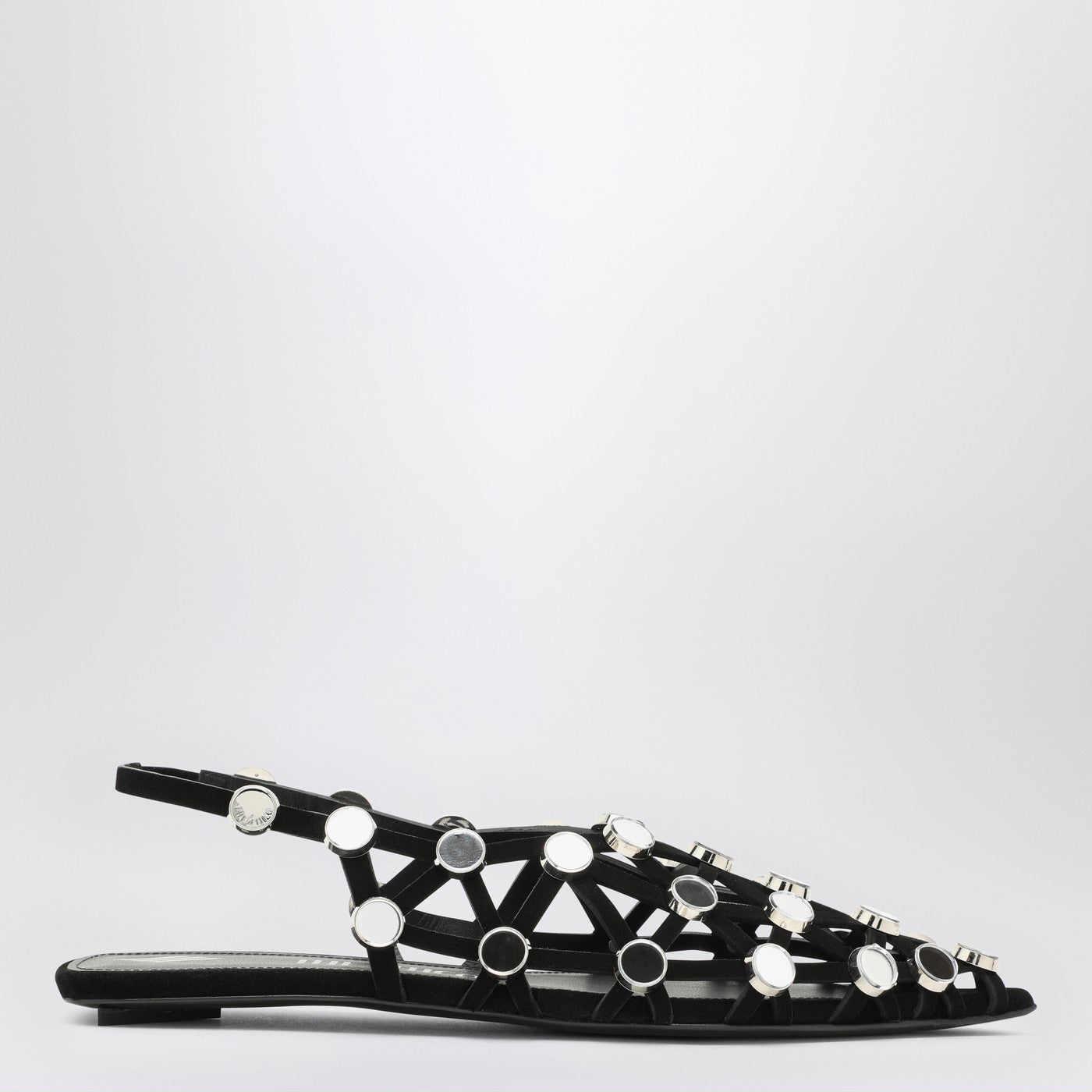 The Attico Black Grid Ballerina Women THE ATTICO