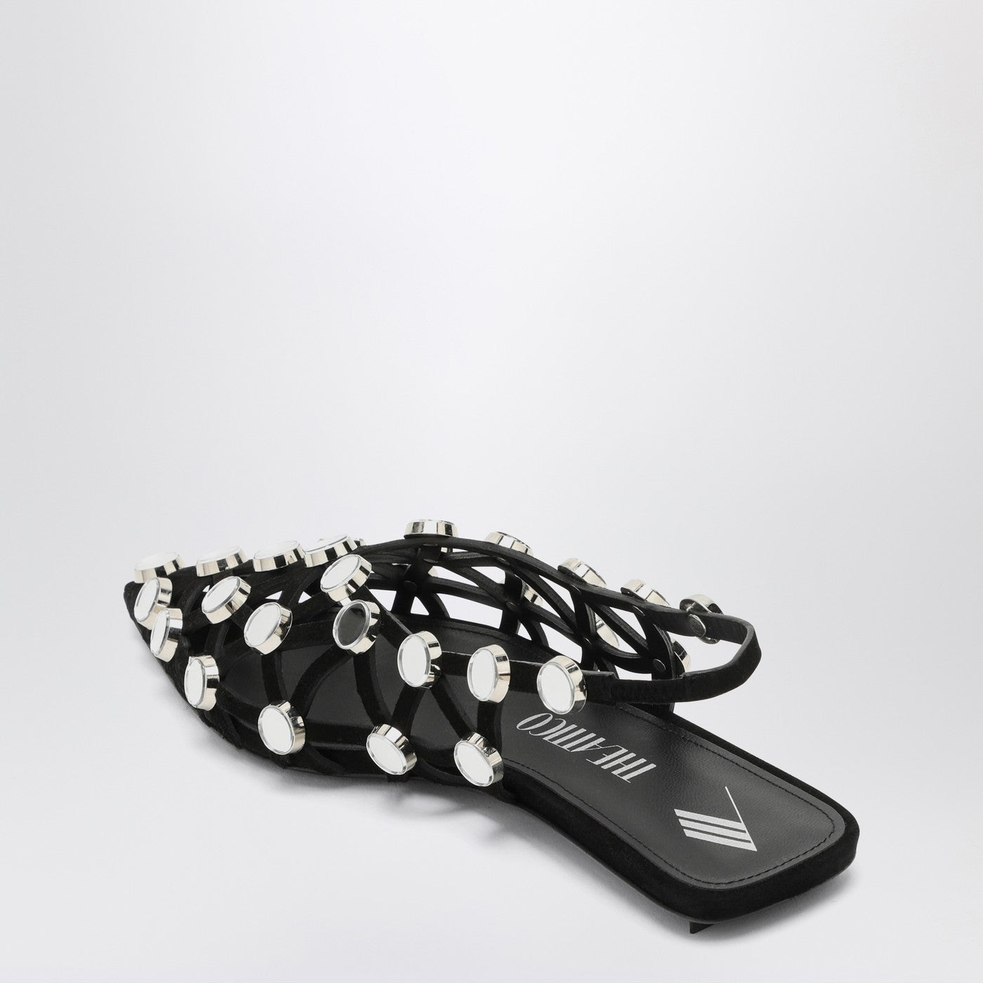 The Attico Black Grid Ballerina Women THE ATTICO