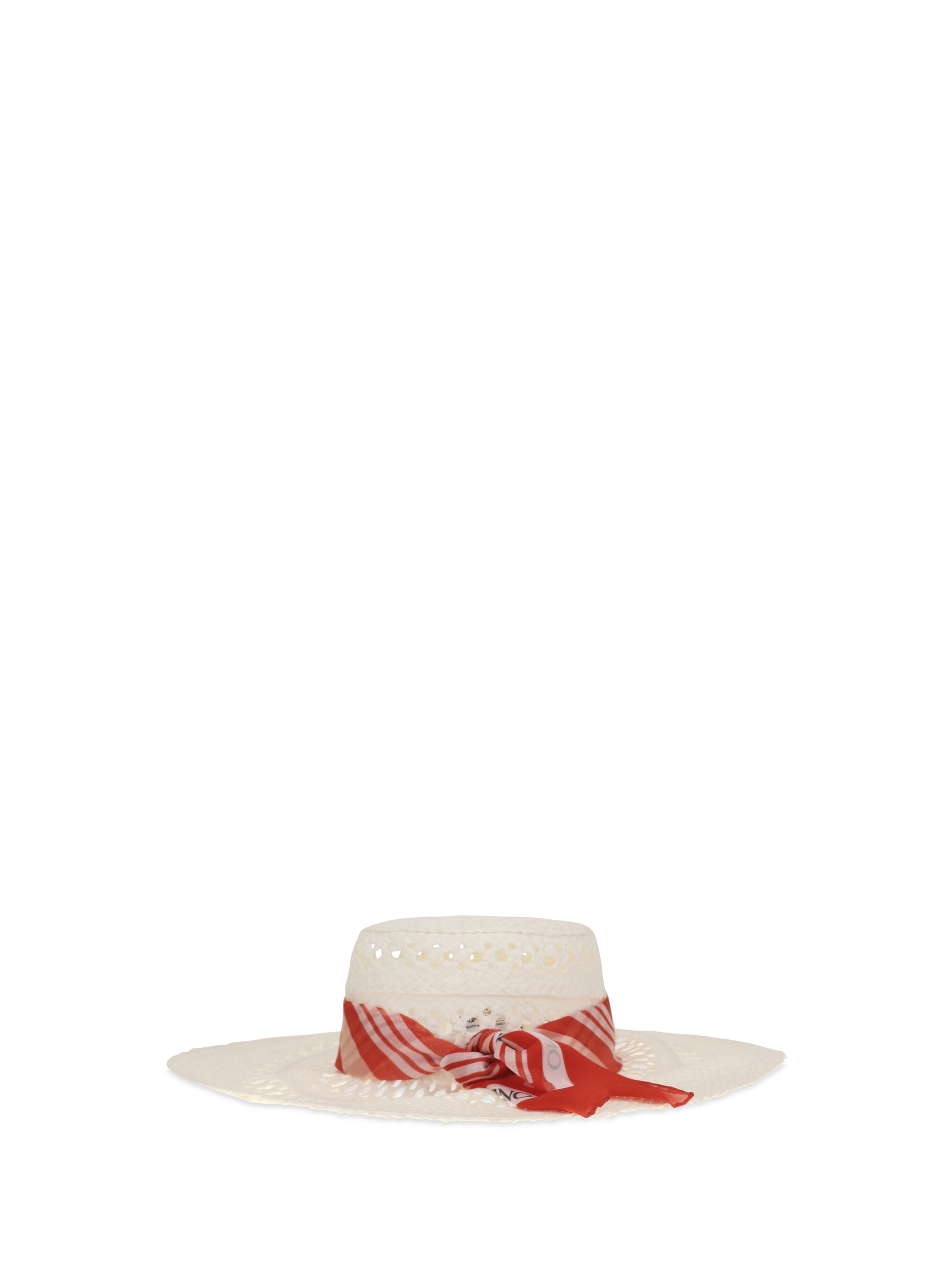 Ermanno Scervino Women Wide-Brim Hat With Vichy Print Silk Scarf ERMANO SCERVINO