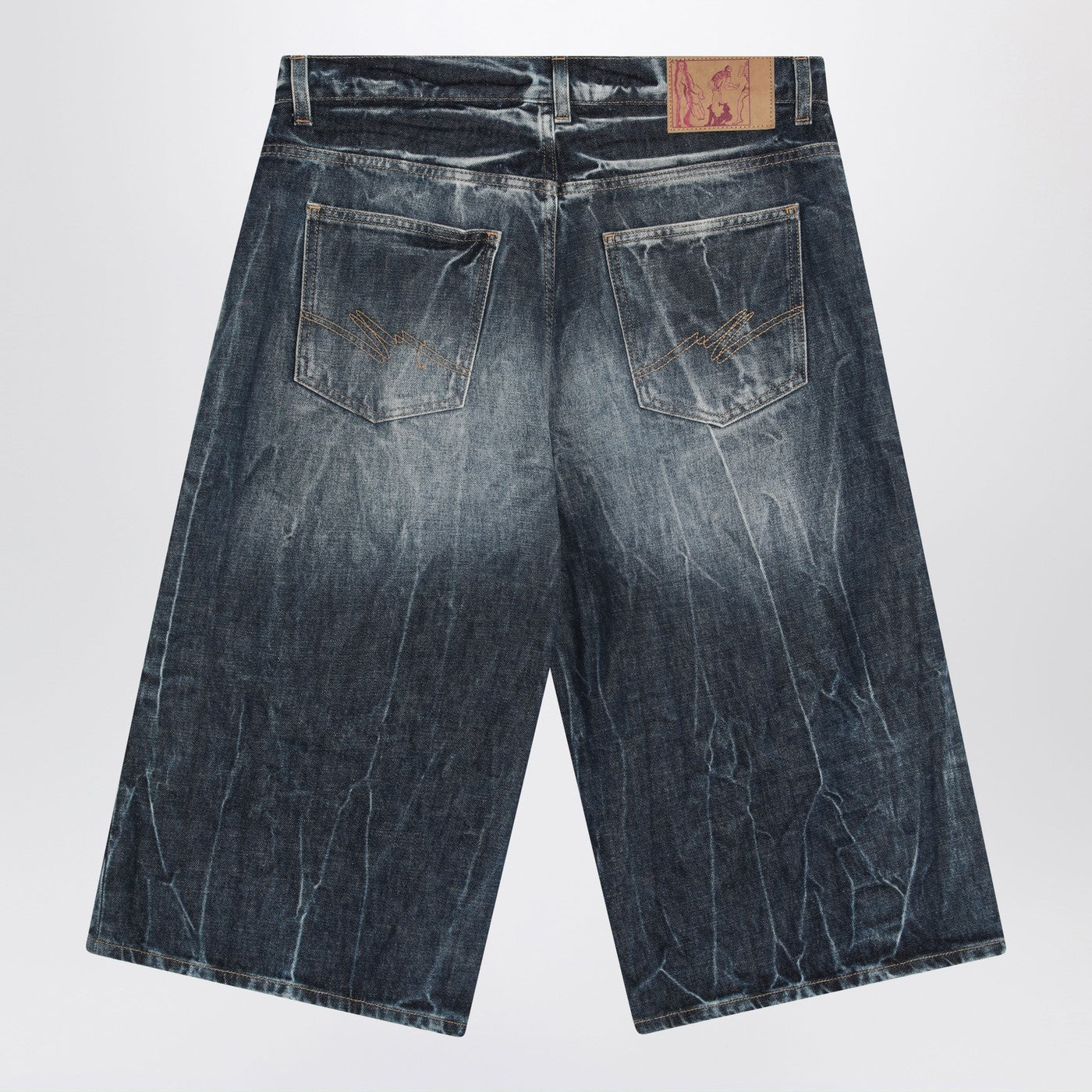 Martine Rose Bermuda In Denim Blu Acid Men MARTINE ROSE