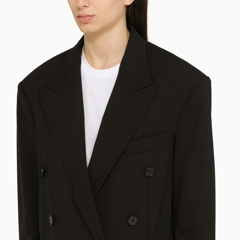 Isabel Marant Black Wool Double-Breasted Jacket With Epaulettes Women