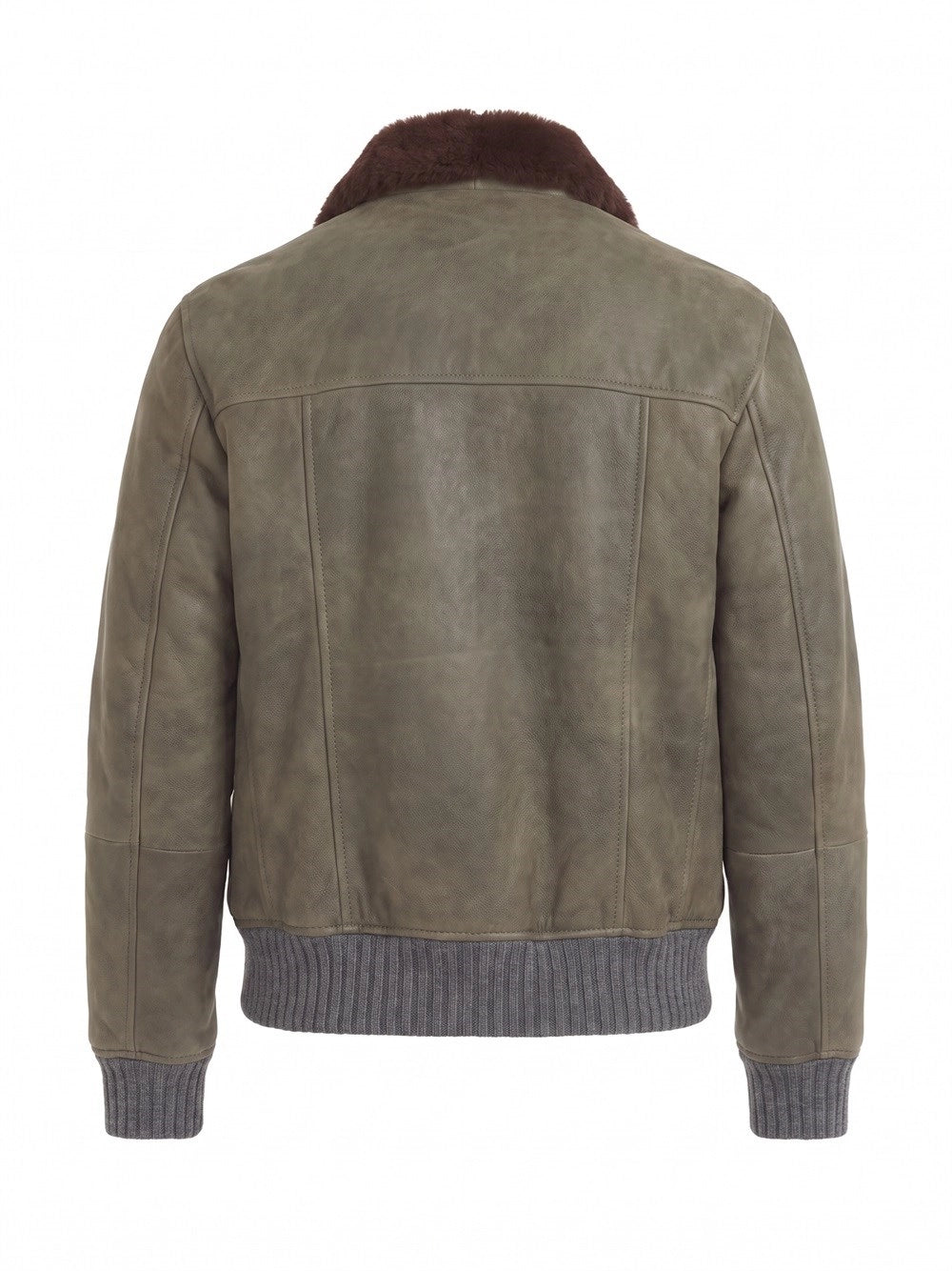 Brunello Cucinelli Men Waxed Shearling Bomber Jacket BRUNELLO CUCINELLI