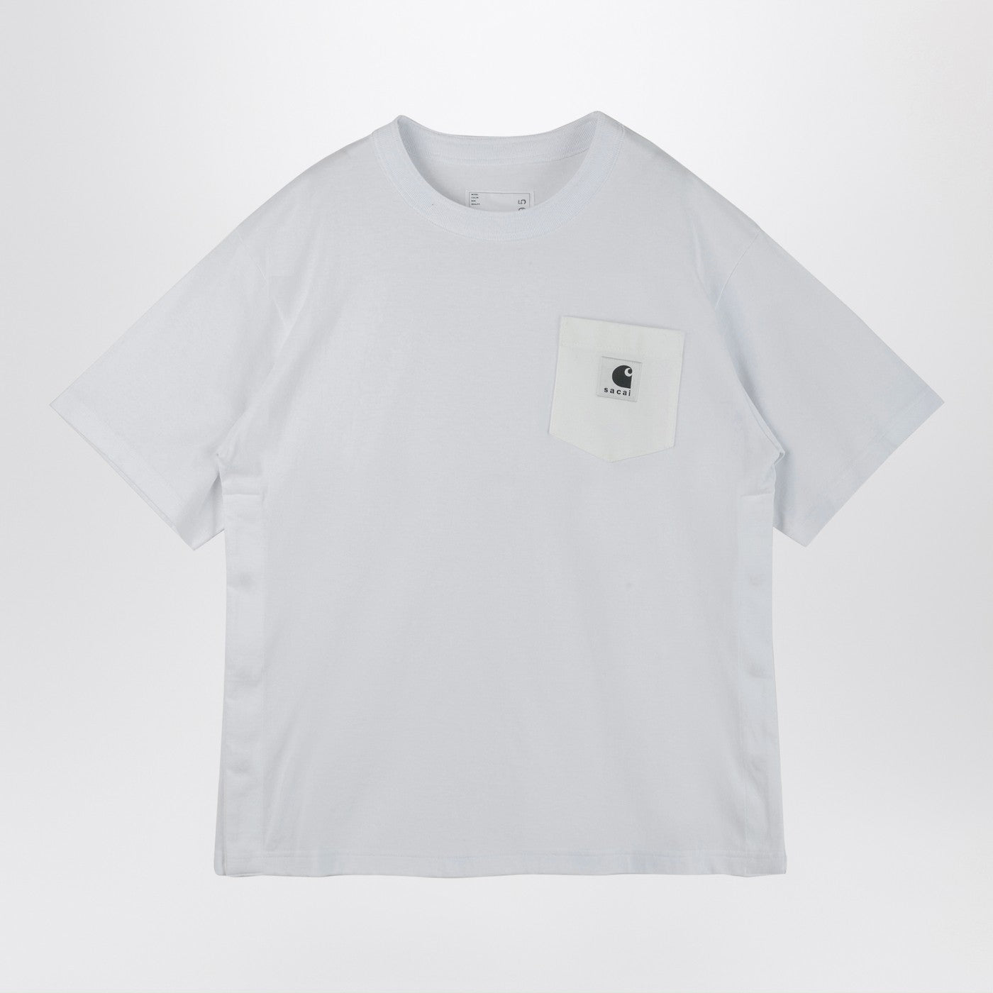 Sacai X Carhartt Wip White Cotton T-Shirt With Logo Patch Women Sacai x Carhartt WIP