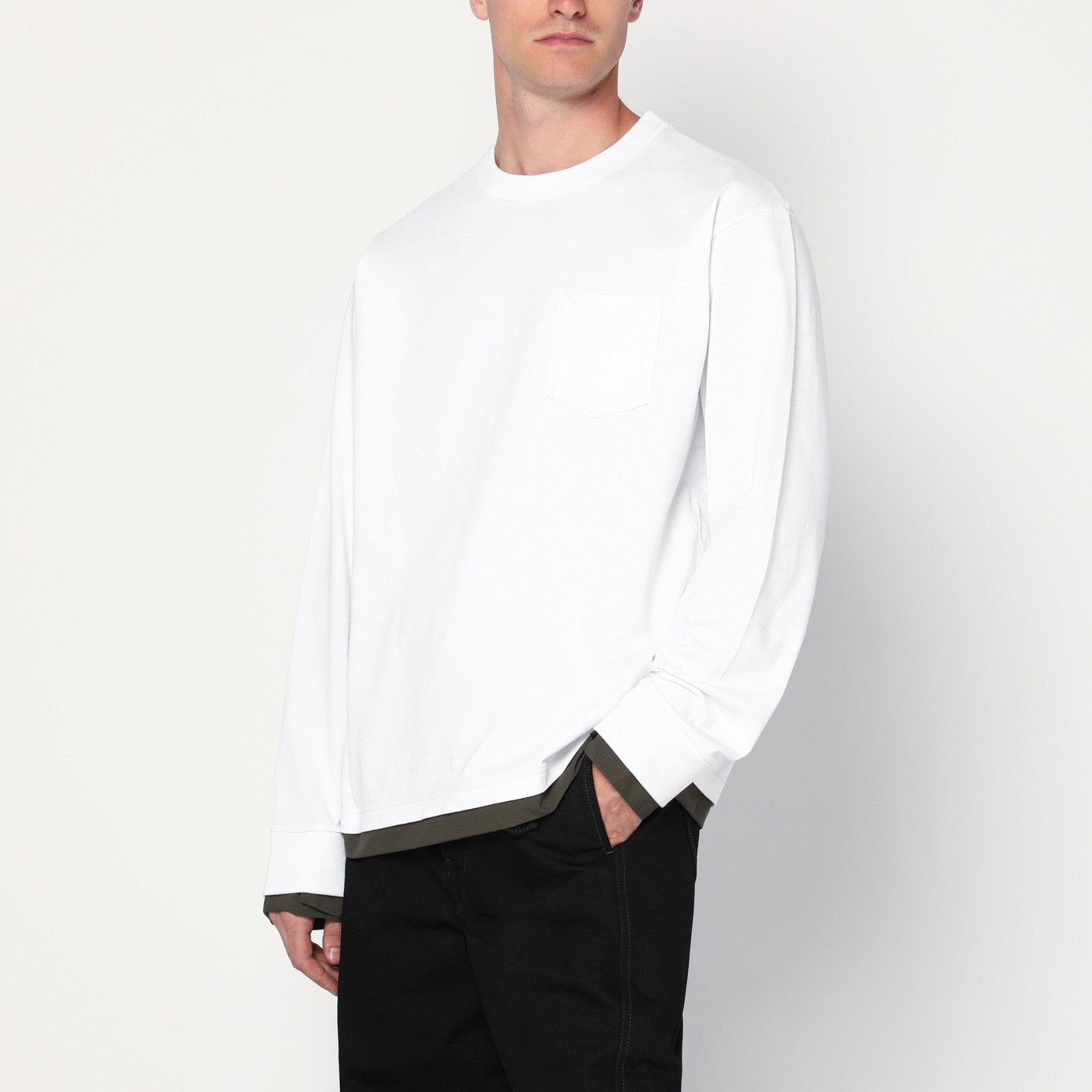 Sacai White Cotton Shirt Men SACAI