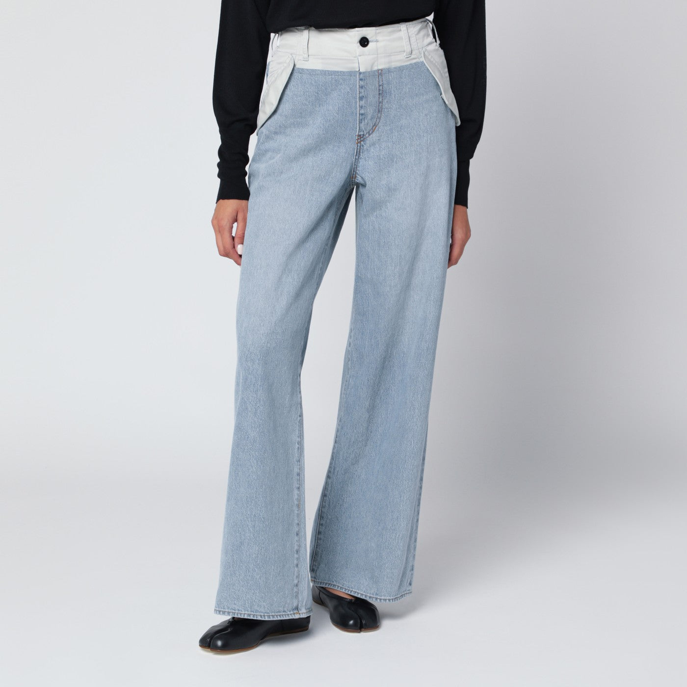 Sacai Blue/Light Grey Two-Tone Jeans Women SACAI