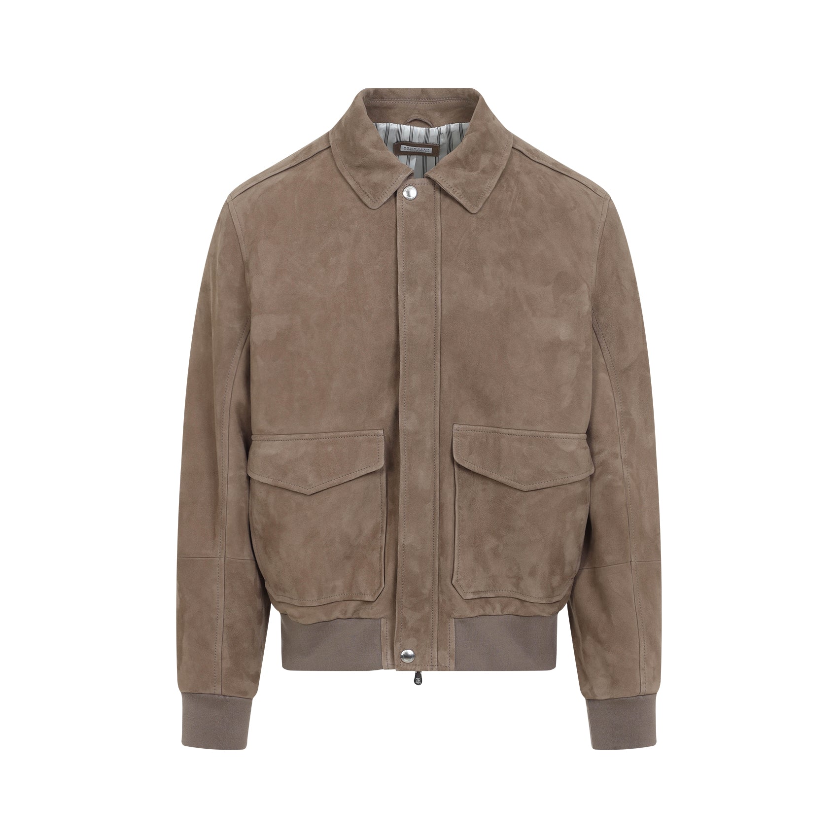 Brunello Cucinelli Leather Bomber Jacket Men BRUNELLO CUCINELLI