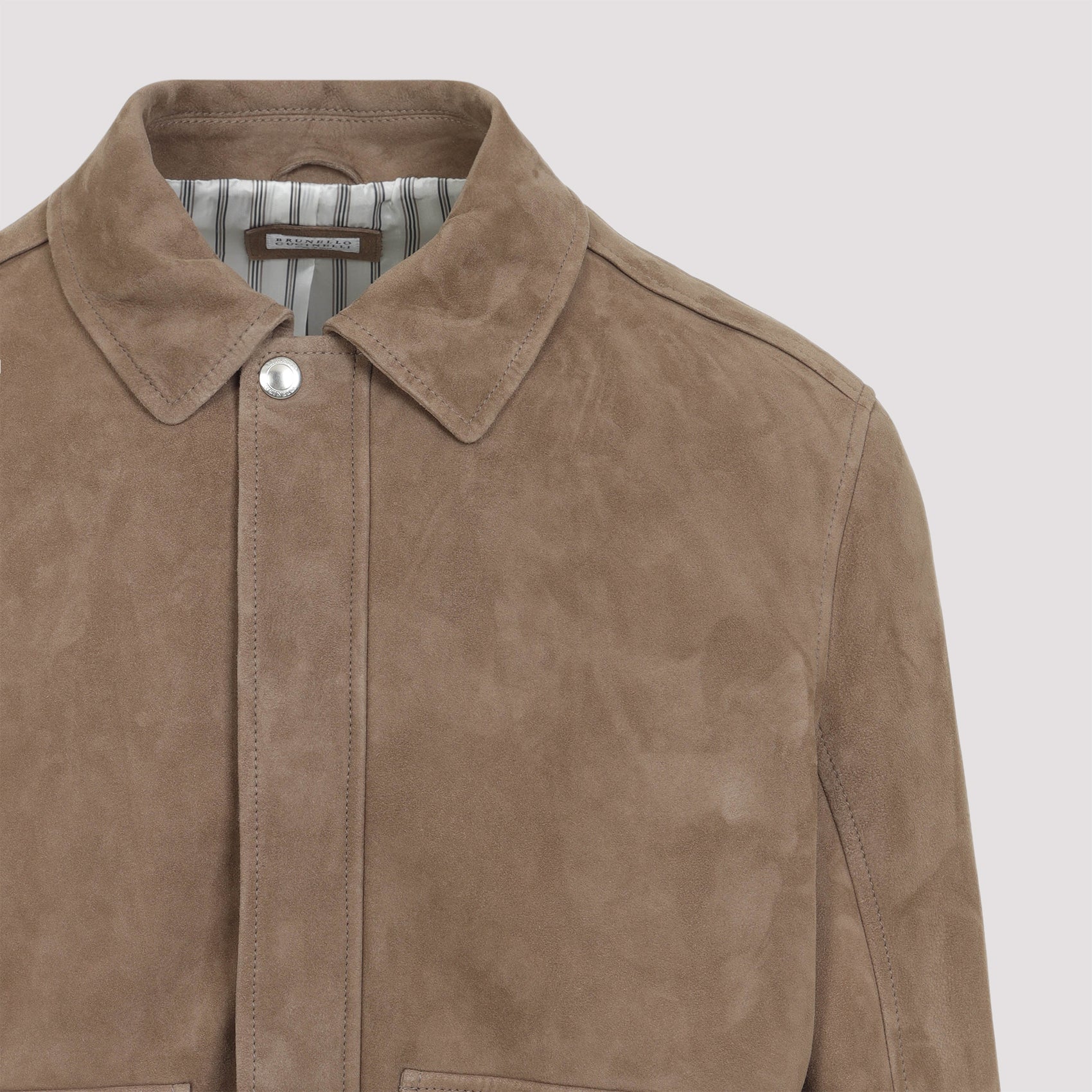 Brunello Cucinelli Leather Bomber Jacket Men BRUNELLO CUCINELLI