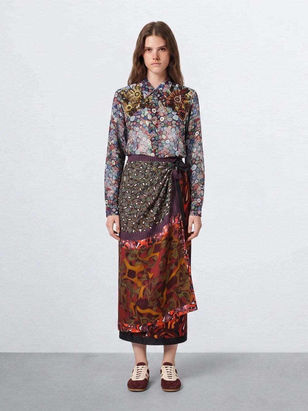 Dries Van Noten Women Printed Georgette Blouse With Sequin Decorations DRIES VAN NOTEN