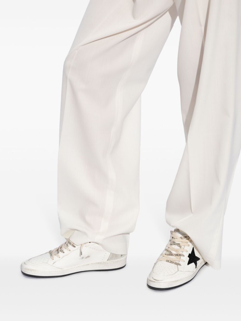 Golden Goose Women Ball Star Nappa Leather Sneakers With Glittered Star And Heel Tab GOLDEN GOOSE
