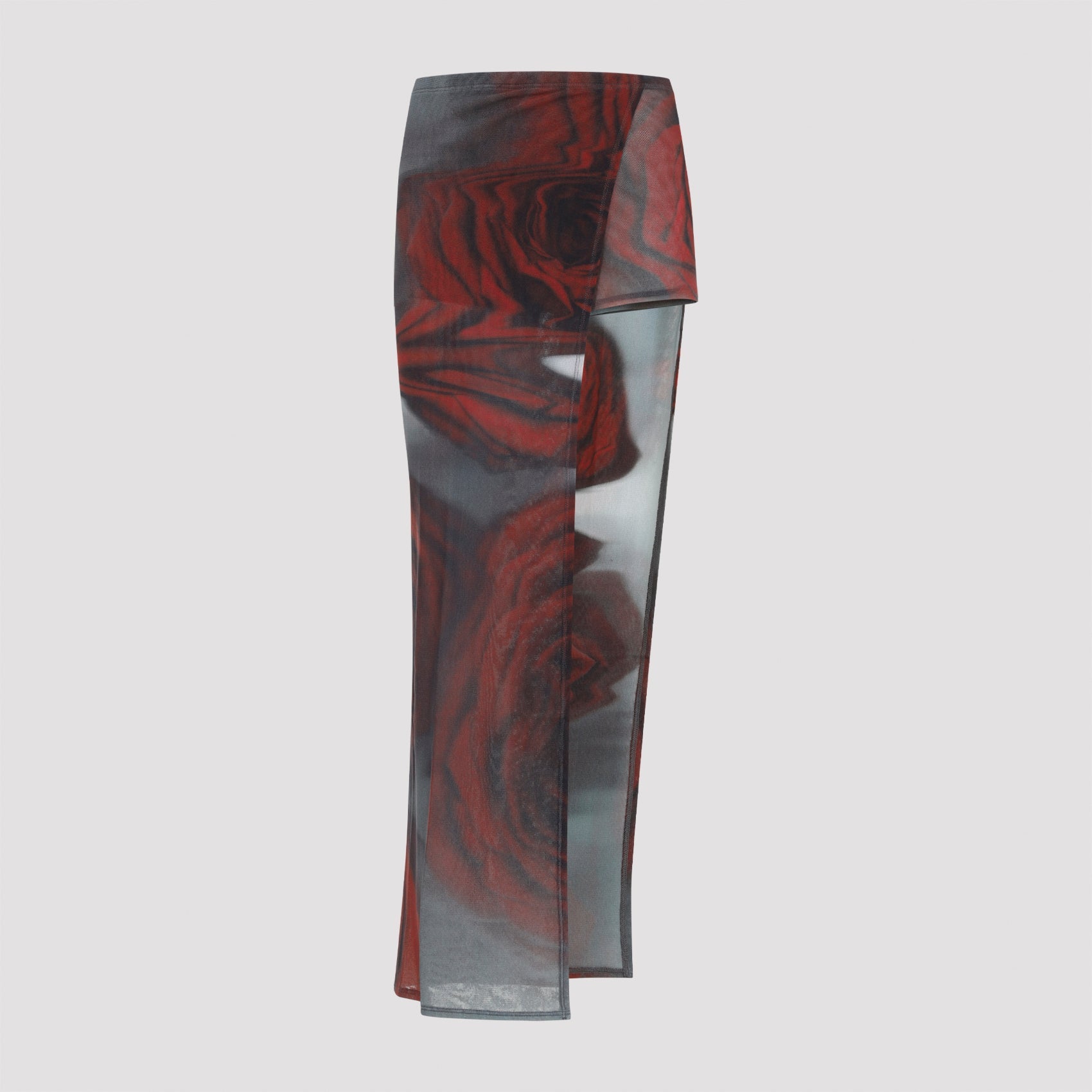 Jean Paul Gaultier Blurry Roses Asymmetric Midi Skirt Women JEAN PAUL GAULTIER
