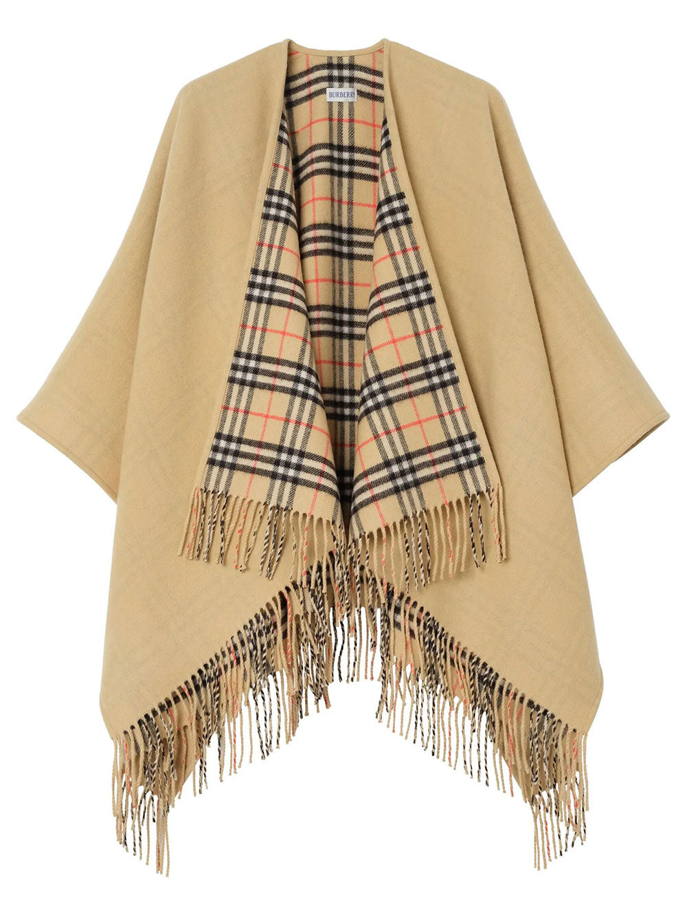 Burberry Women Mantellina Reversibile In Lana Check BURBERRY