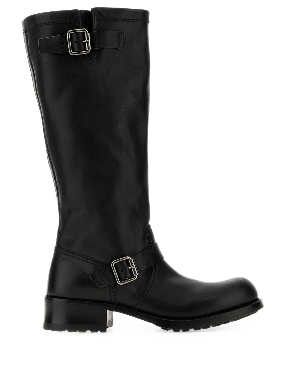 Prada Women Stivali In Pelle Con Doppia Fibbia PRADA