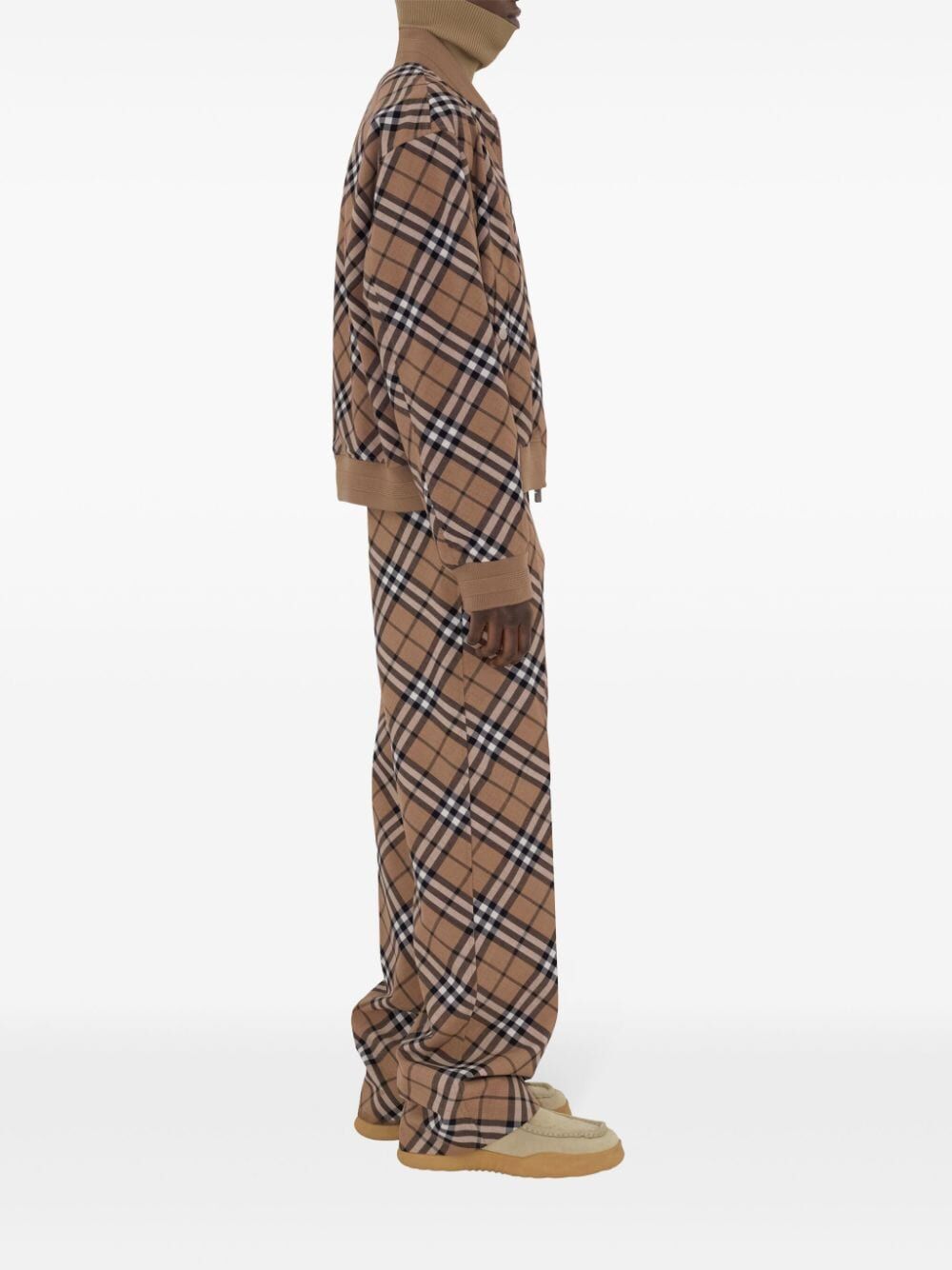Burberry Men Check Wool Blend Harrington Jacket BURBERRY