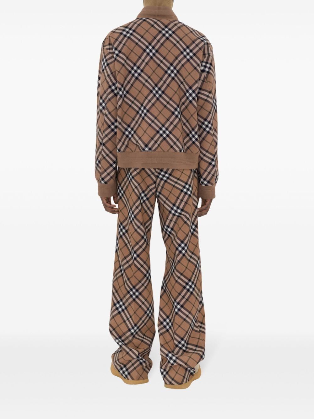 Burberry Men Check Wool Blend Harrington Jacket BURBERRY