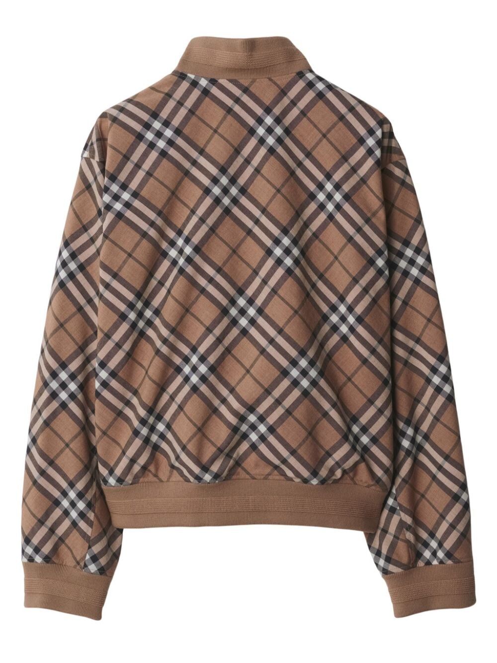 Burberry Men Check Wool Blend Harrington Jacket BURBERRY