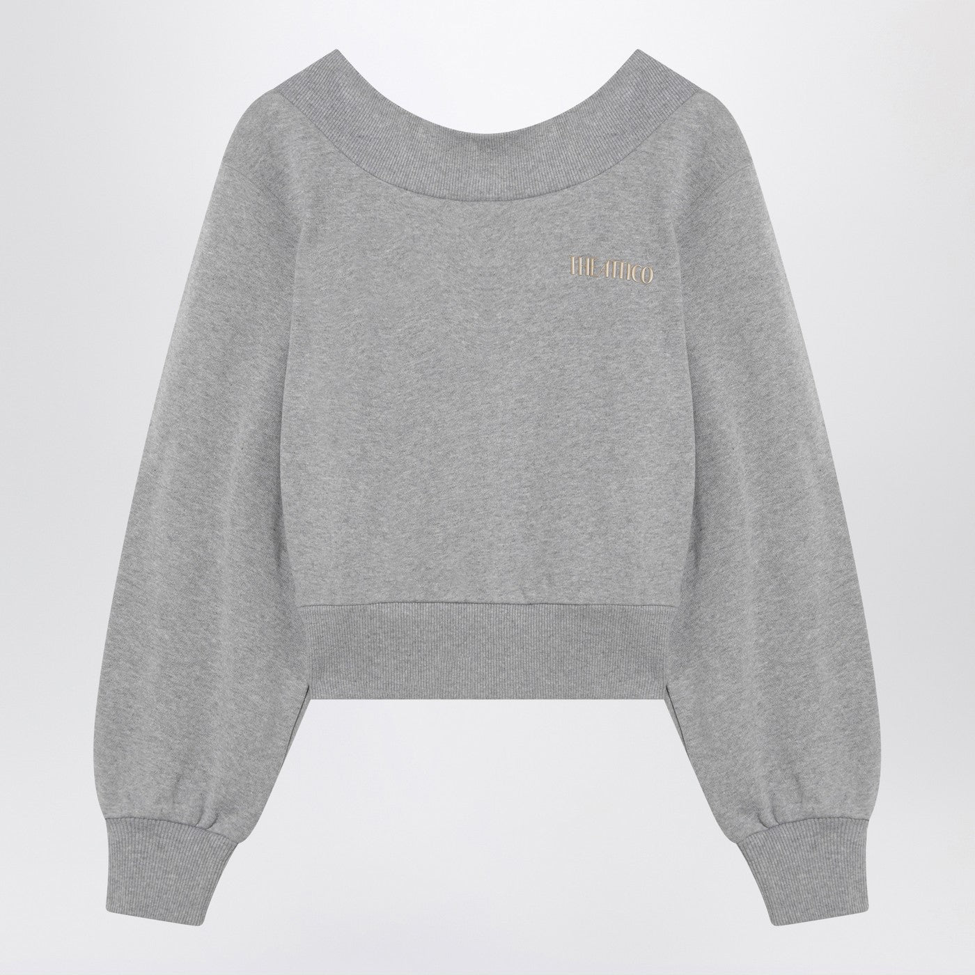 The Attico Gray Melange/Beige Sweatshirt With Cut Out Women THE ATTICO