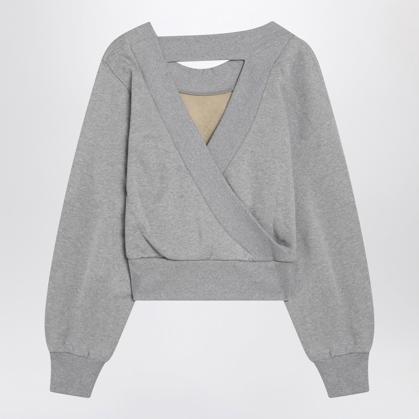 The Attico Gray Melange/Beige Sweatshirt With Cut Out Women THE ATTICO