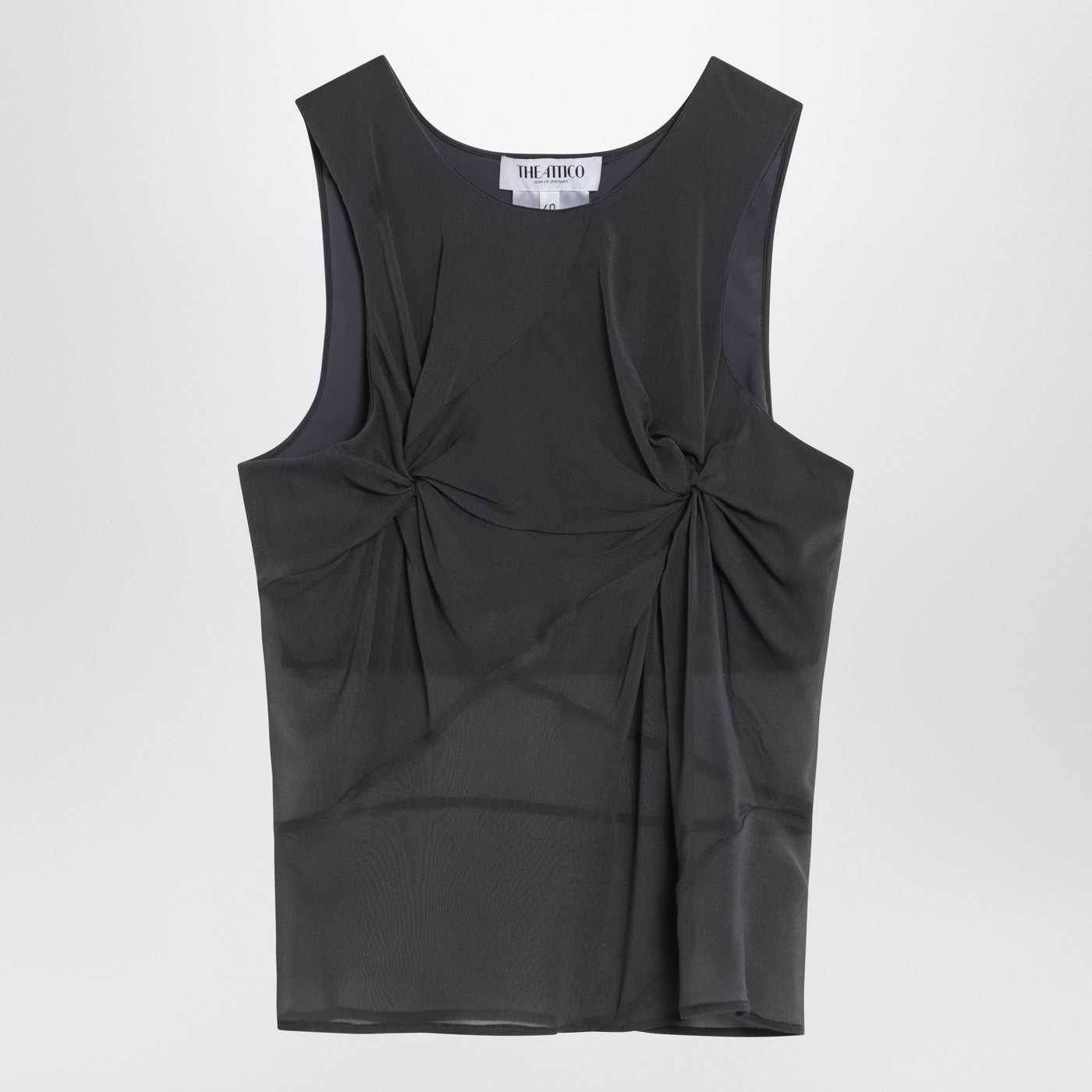 The Attico Gray Silk Tank Top Women THE ATTICO