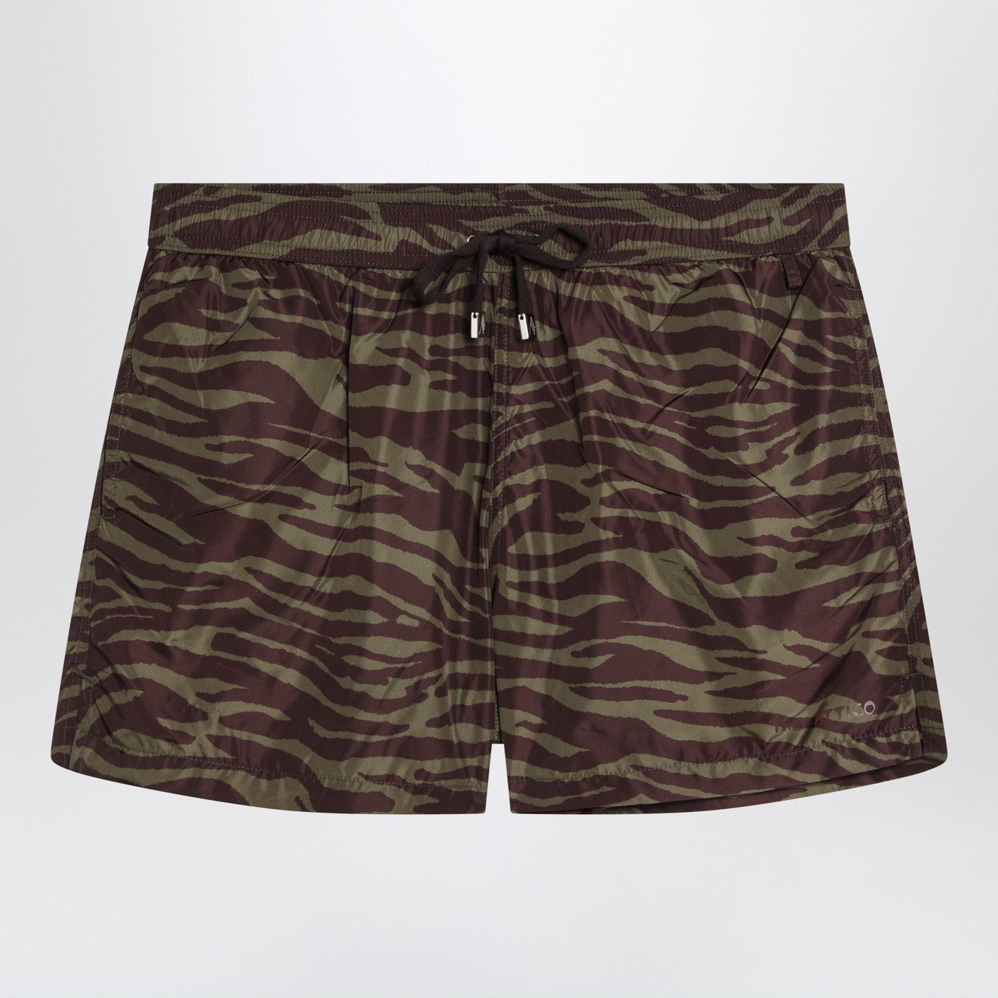 The Attico Zebra Shorts In Khaki/Brown Nylon Women THE ATTICO