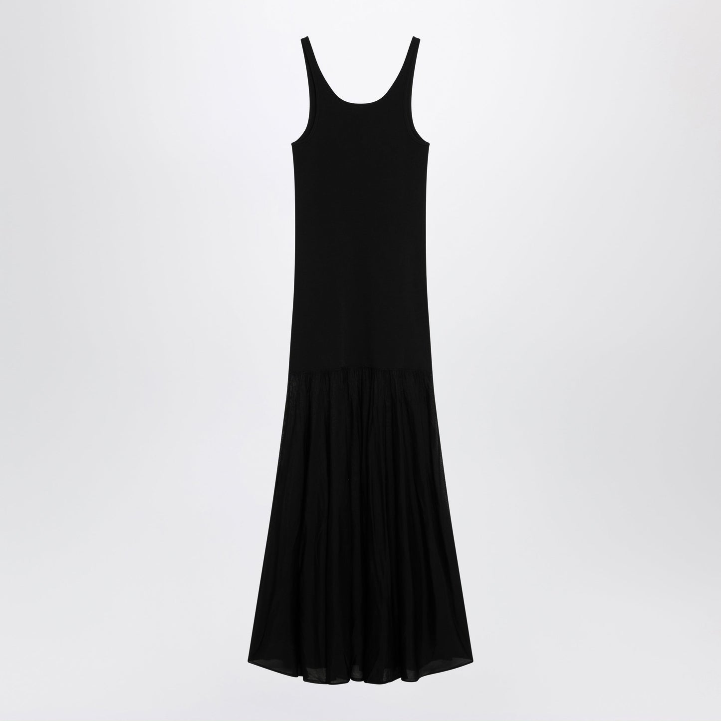 Toteme Black Long Dress In Viscose Knit Women TOTEME