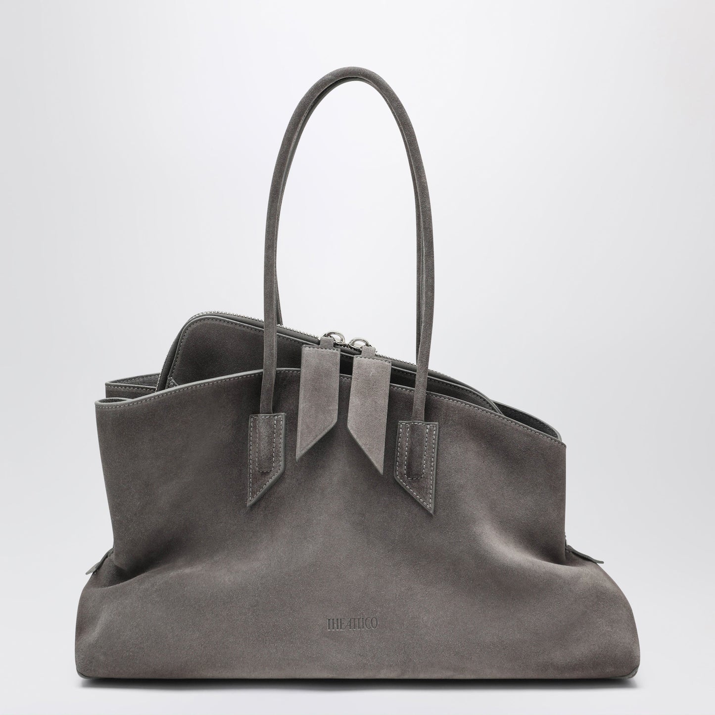 The Attico La Passeggiata Medium Bag In Grey Suede Women THE ATTICO